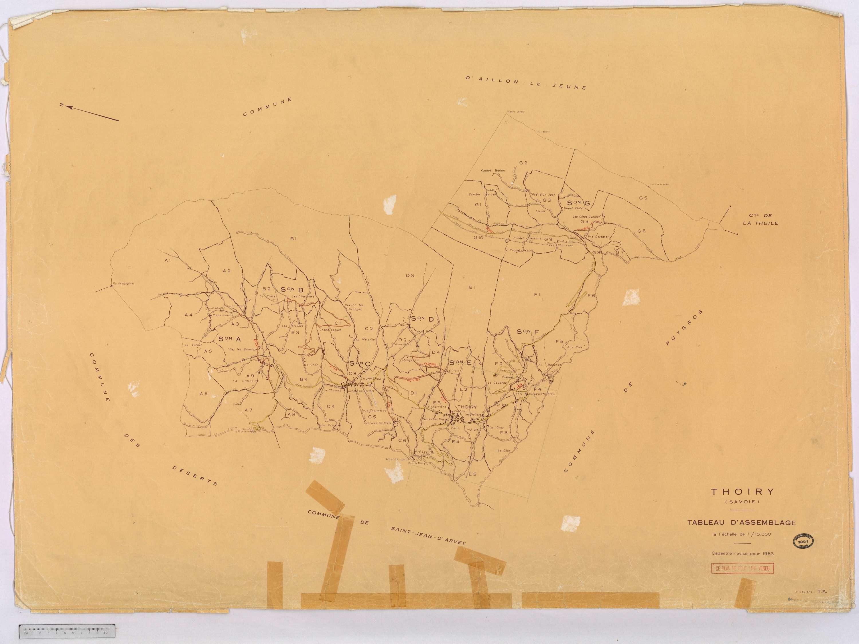 Thoiry - Cadastre rénové, version définitive (1963).