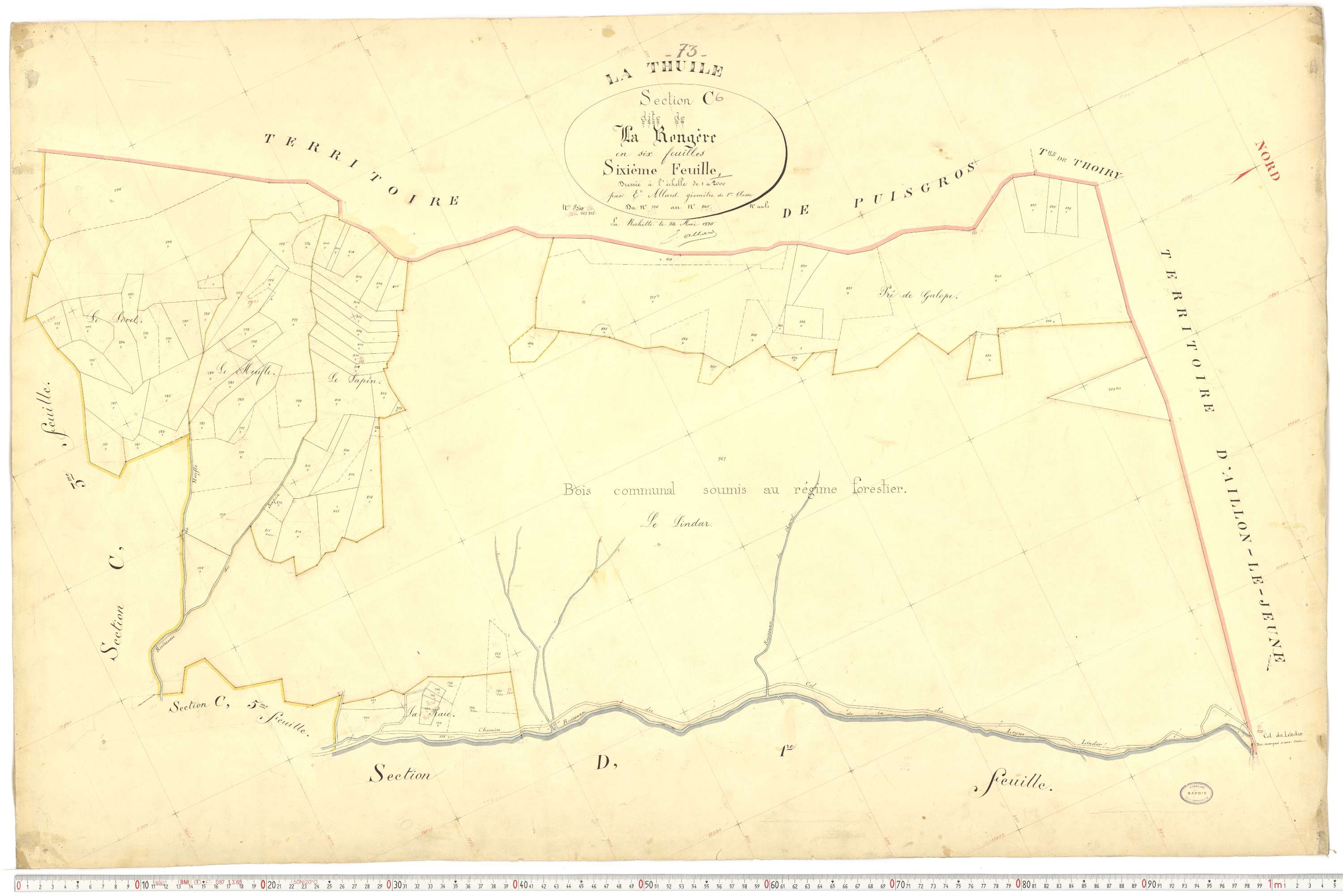 La Thuile - Cadastre français (1892).