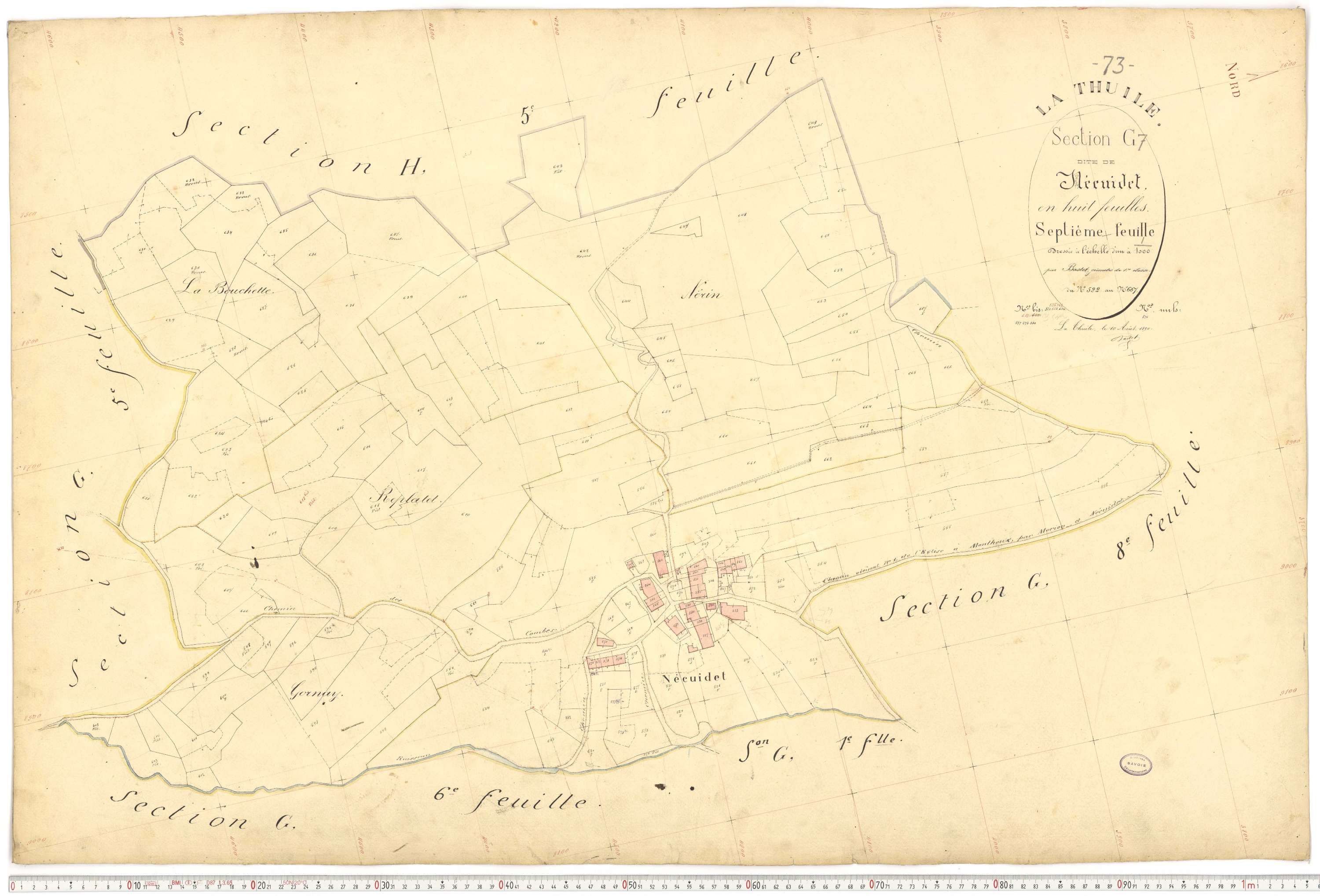 La Thuile - Cadastre français (1892).