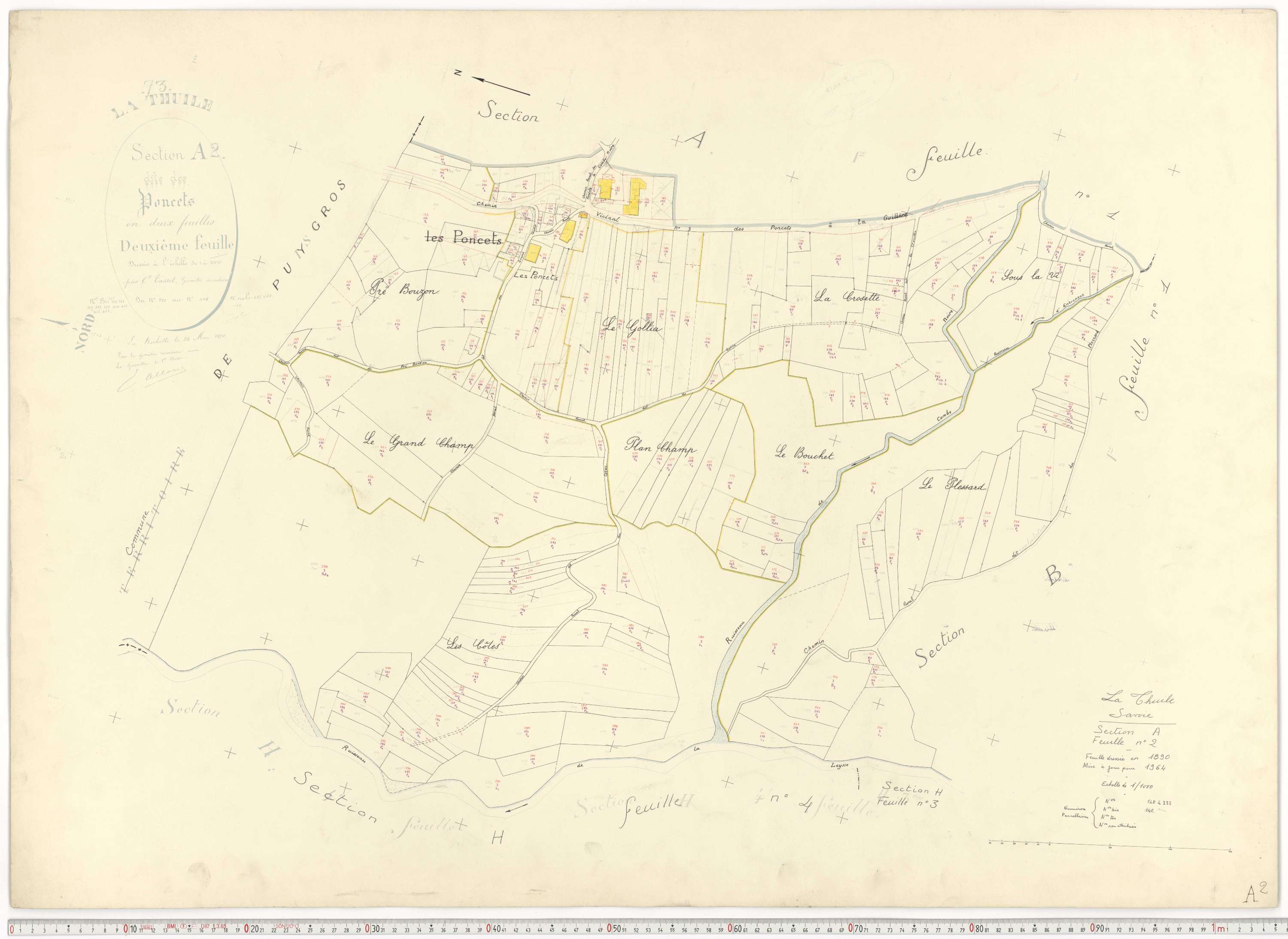 La Thuile - Cadastre rénové, version de travail (1964).