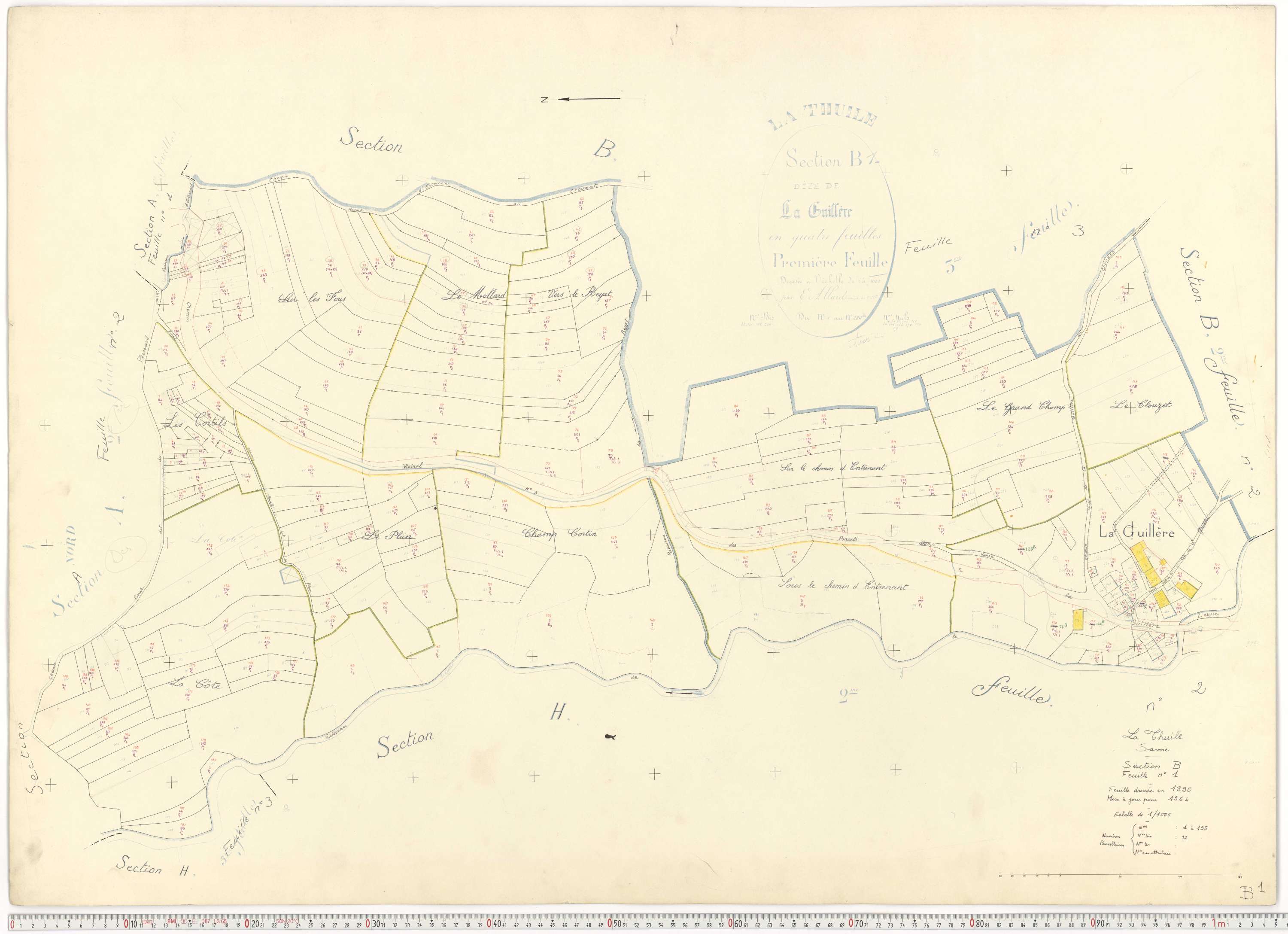 La Thuile - Cadastre rénové, version de travail (1964).