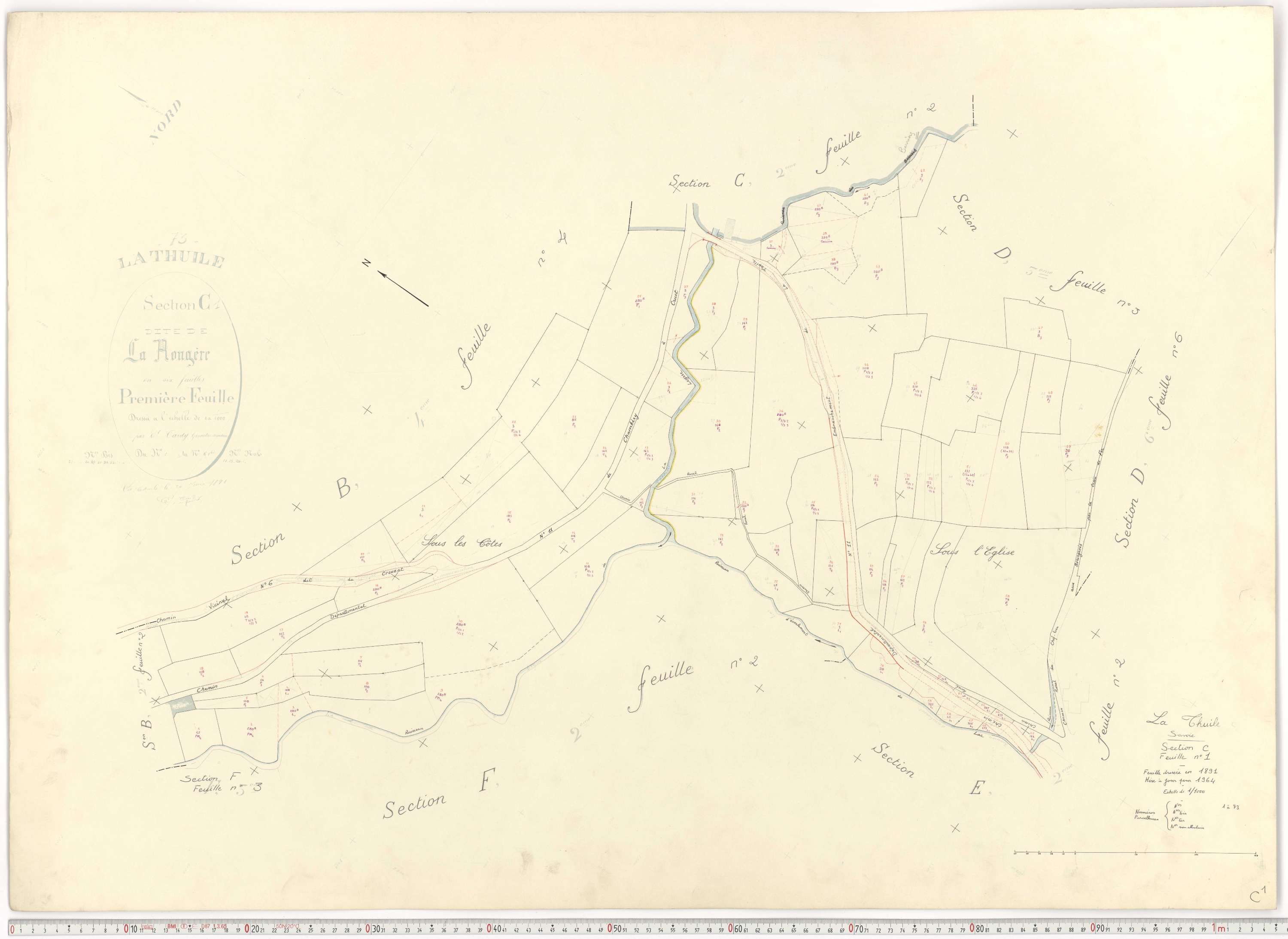 La Thuile - Cadastre rénové, version de travail (1964).