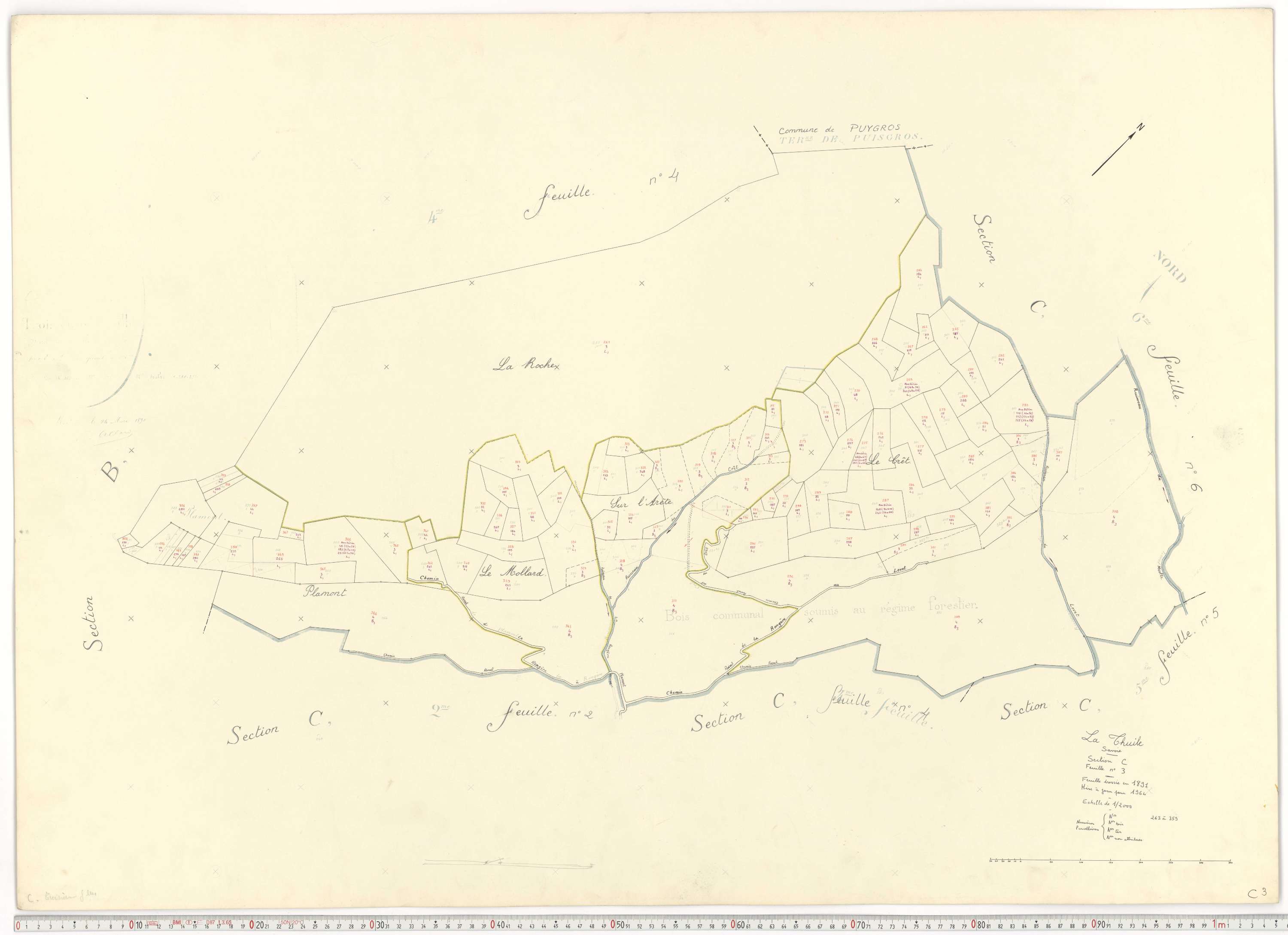 La Thuile - Cadastre rénové, version de travail (1964).
