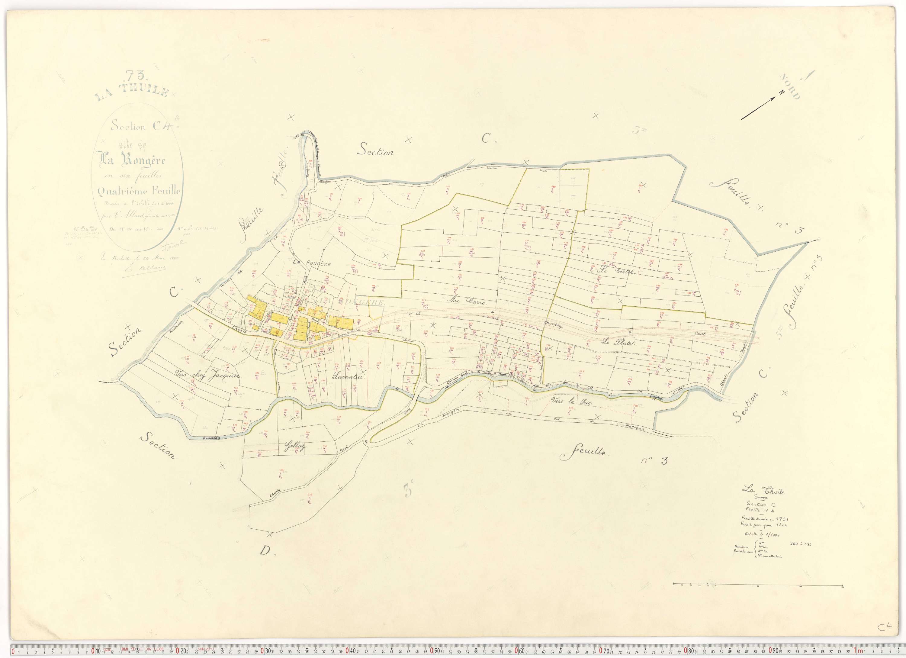 La Thuile - Cadastre rénové, version de travail (1964).