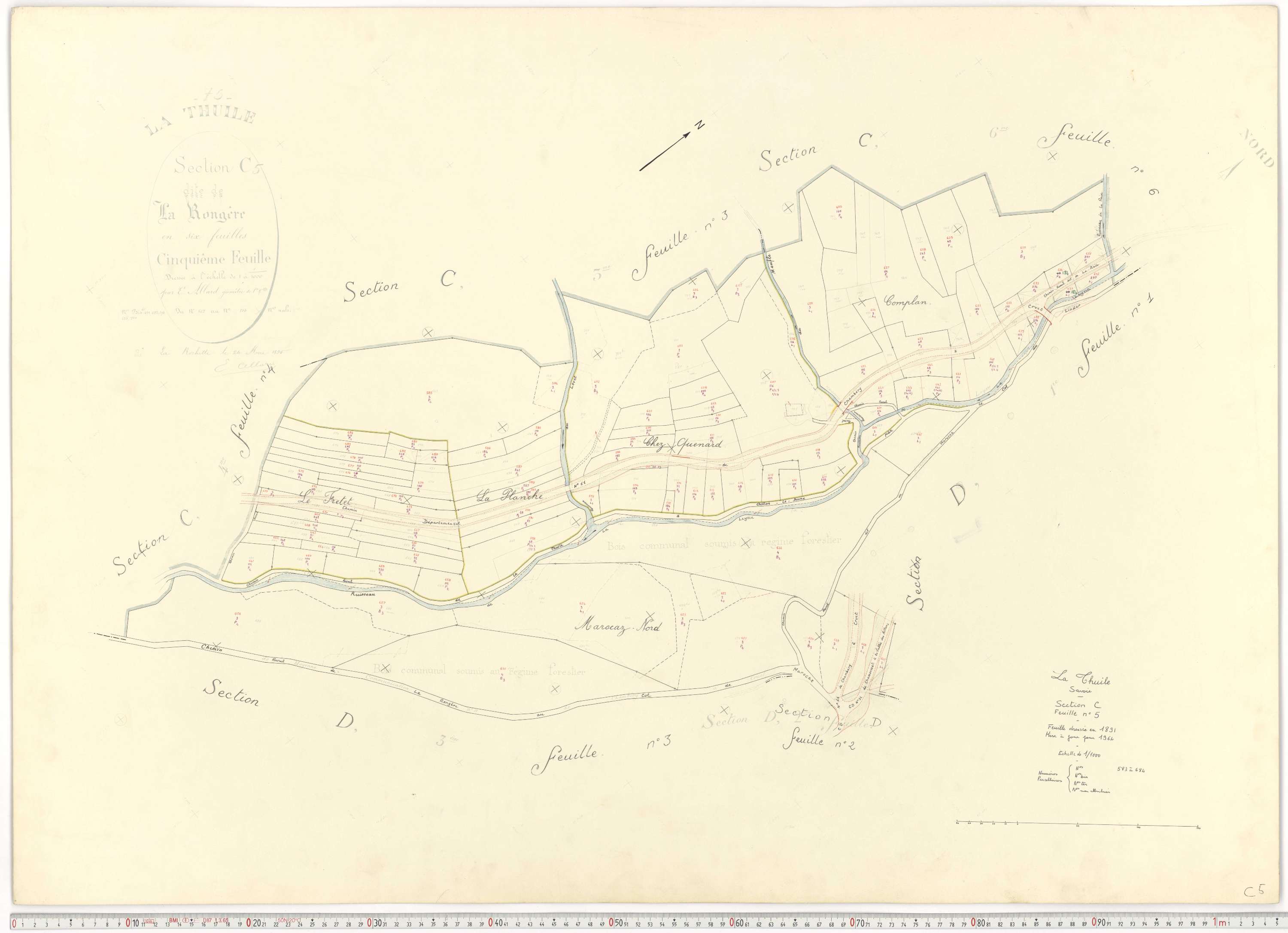 La Thuile - Cadastre rénové, version de travail (1964).