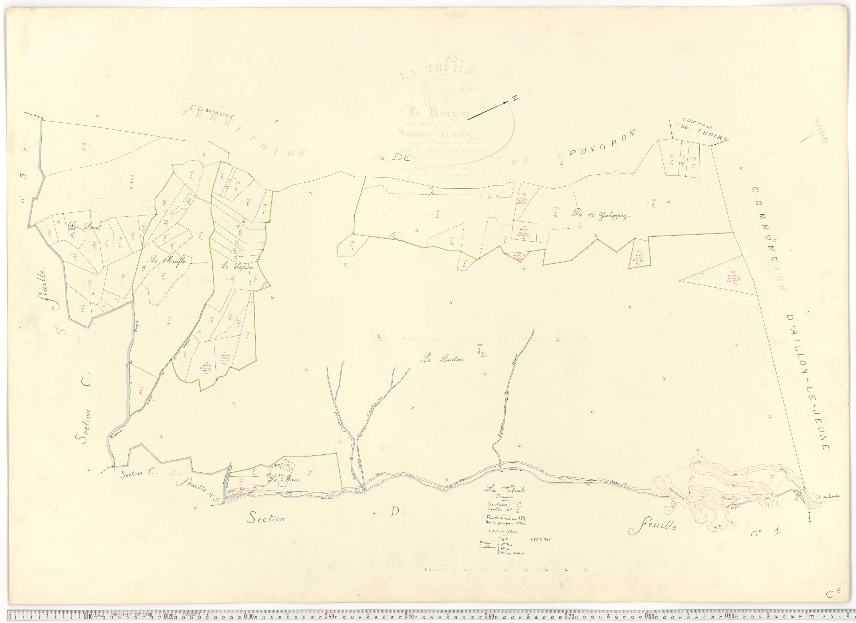 La Thuile - Cadastre rénové, version de travail (1964).