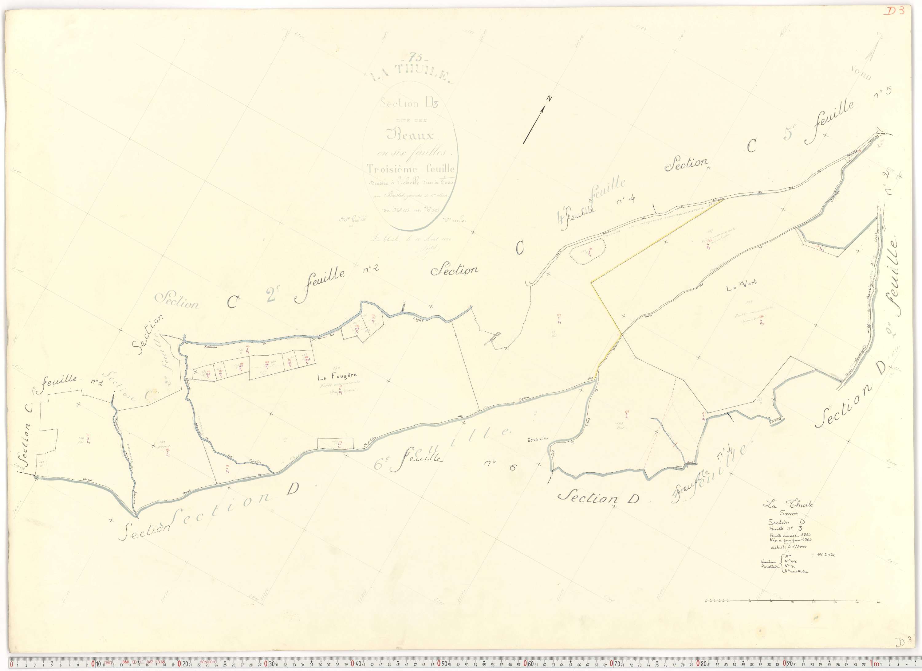 La Thuile - Cadastre rénové, version de travail (1964).