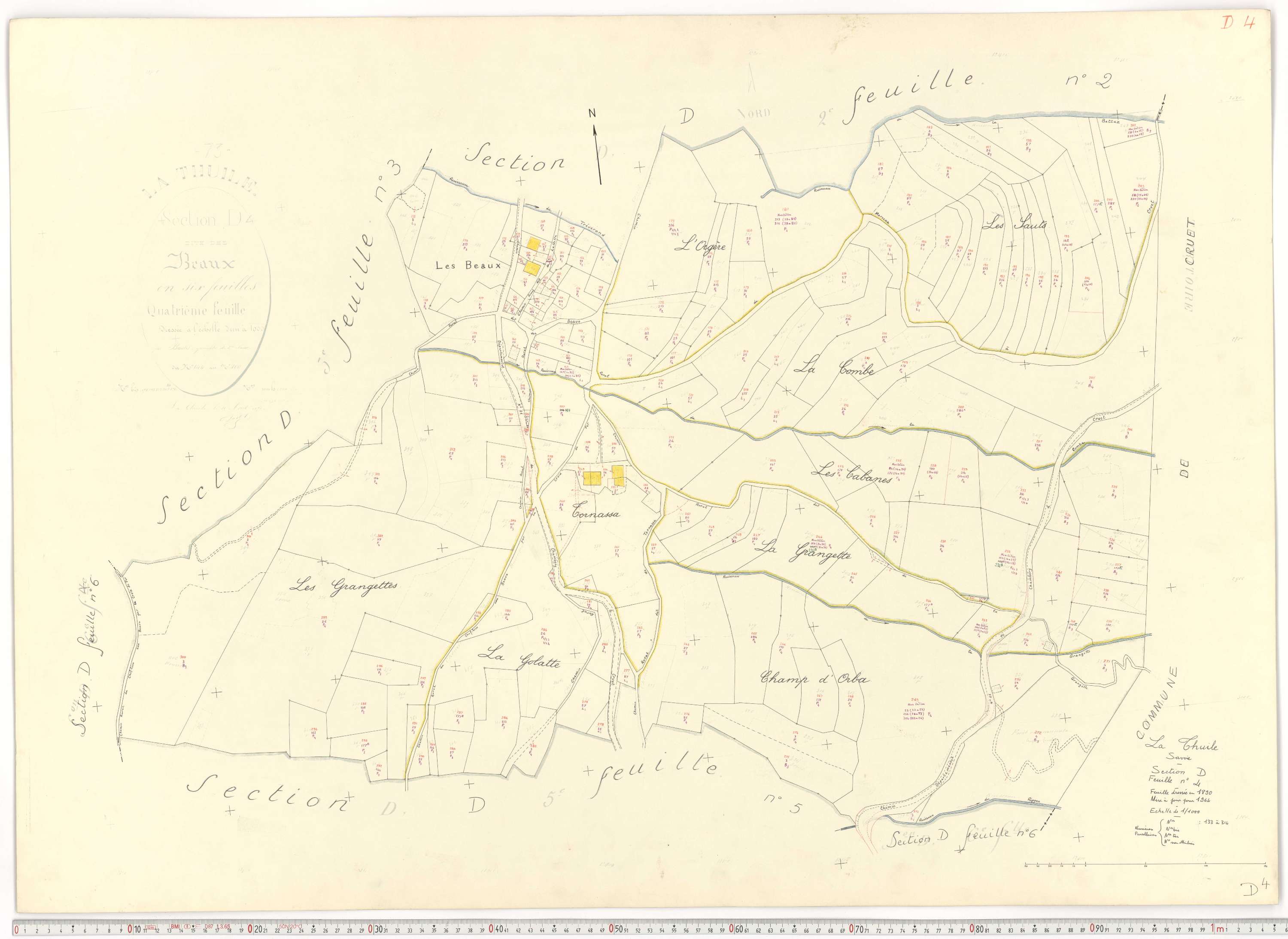 La Thuile - Cadastre rénové, version de travail (1964).