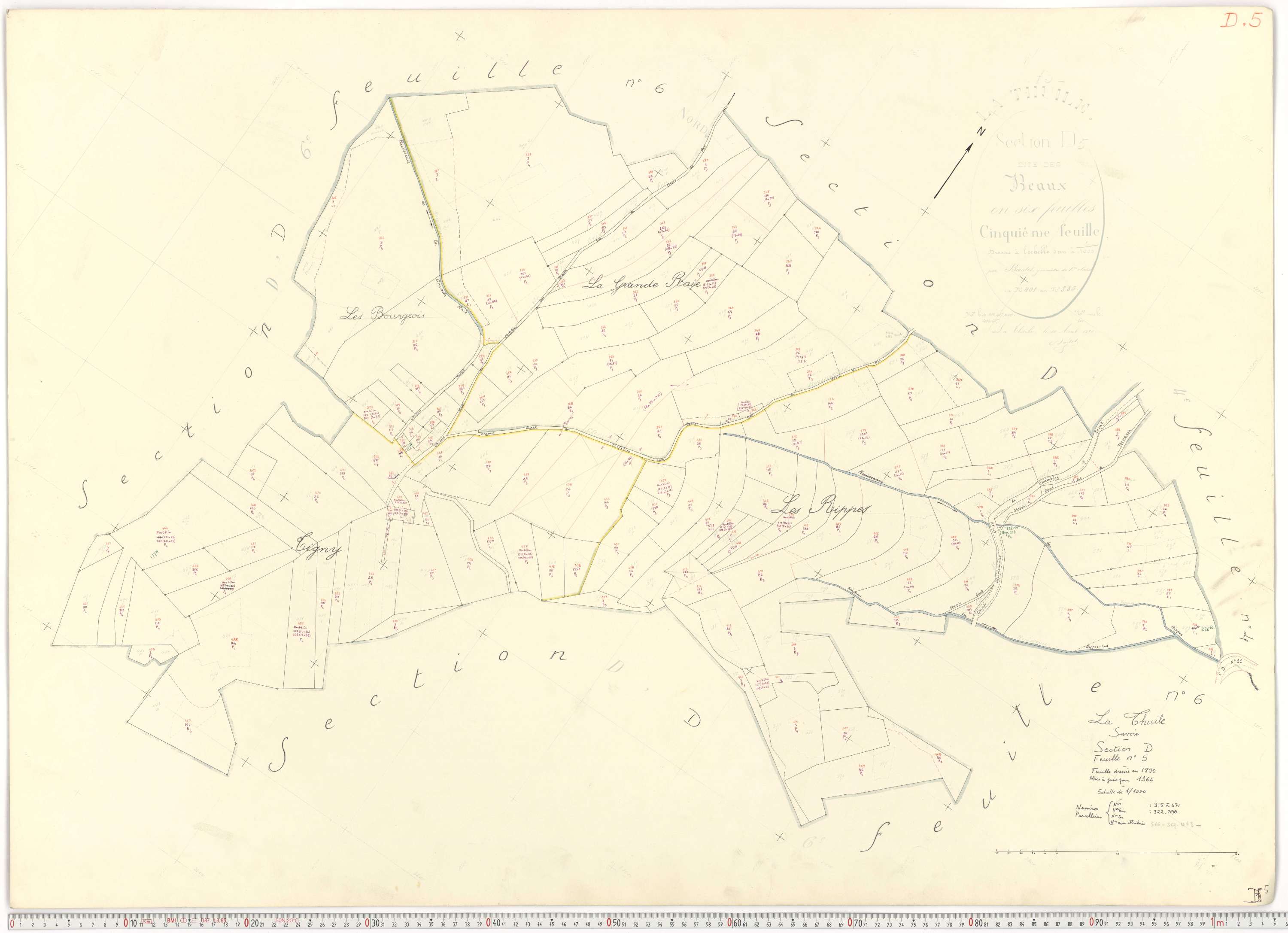La Thuile - Cadastre rénové, version de travail (1964).
