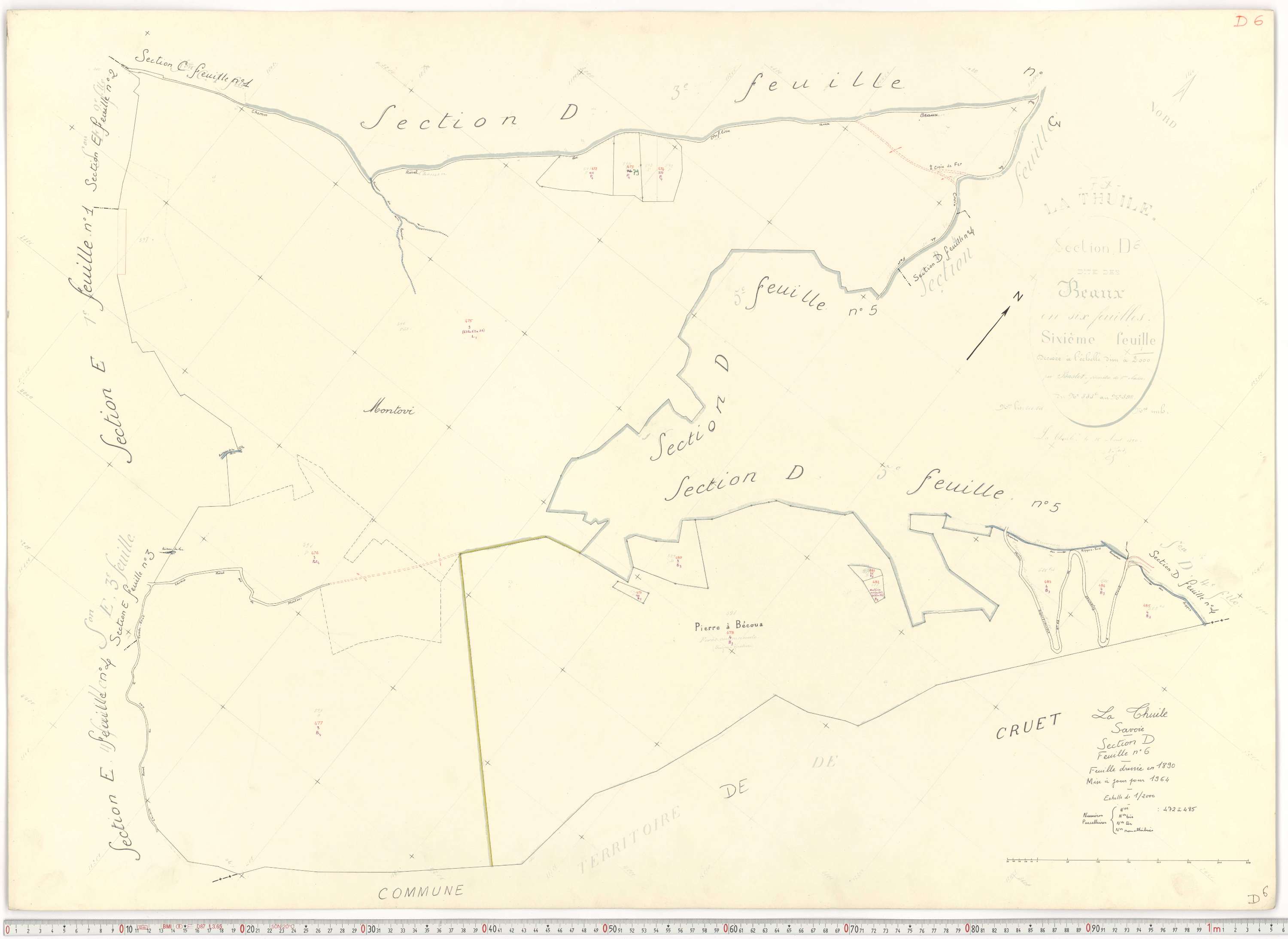 La Thuile - Cadastre rénové, version de travail (1964).