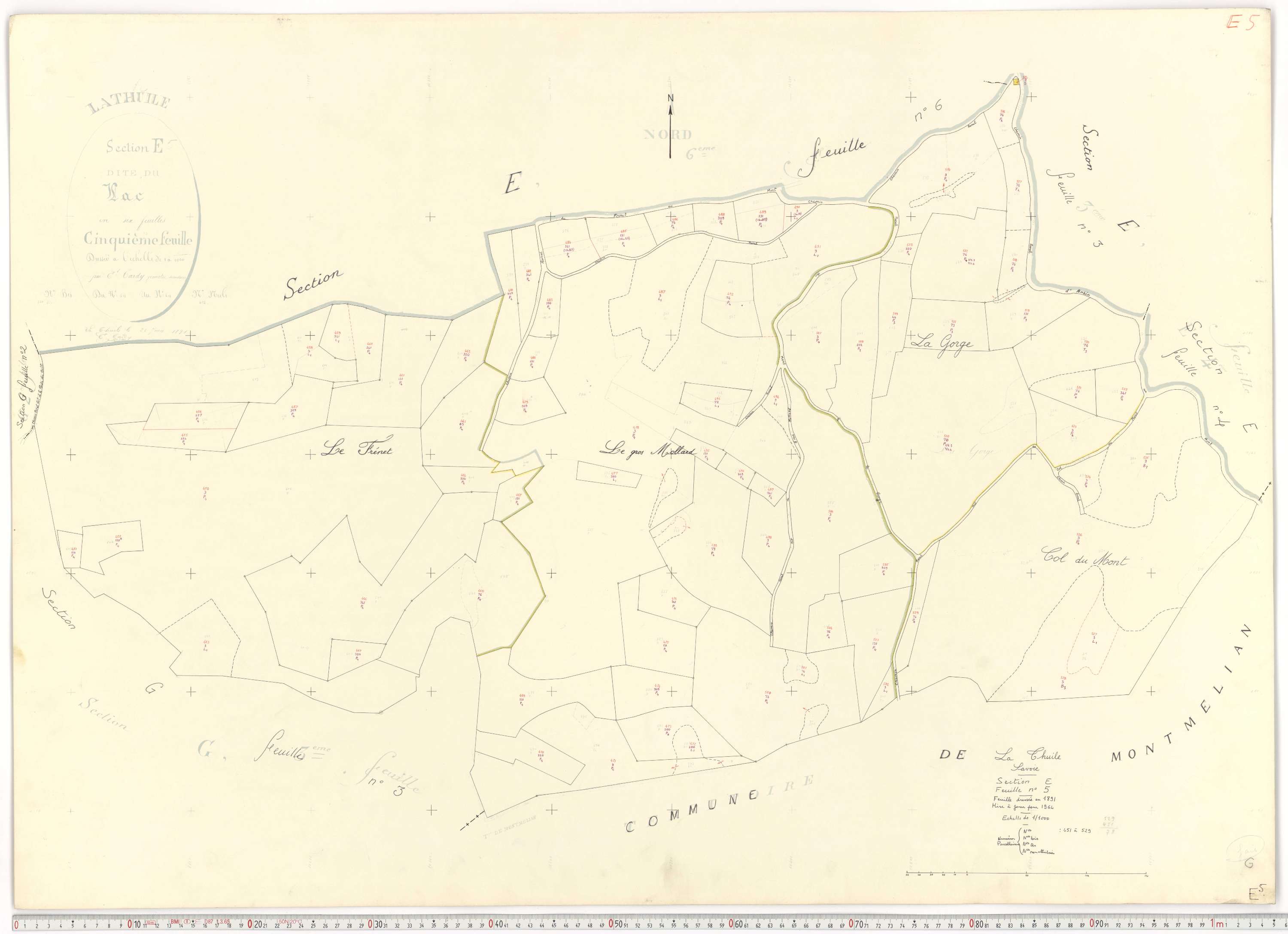 La Thuile - Cadastre rénové, version de travail (1964).