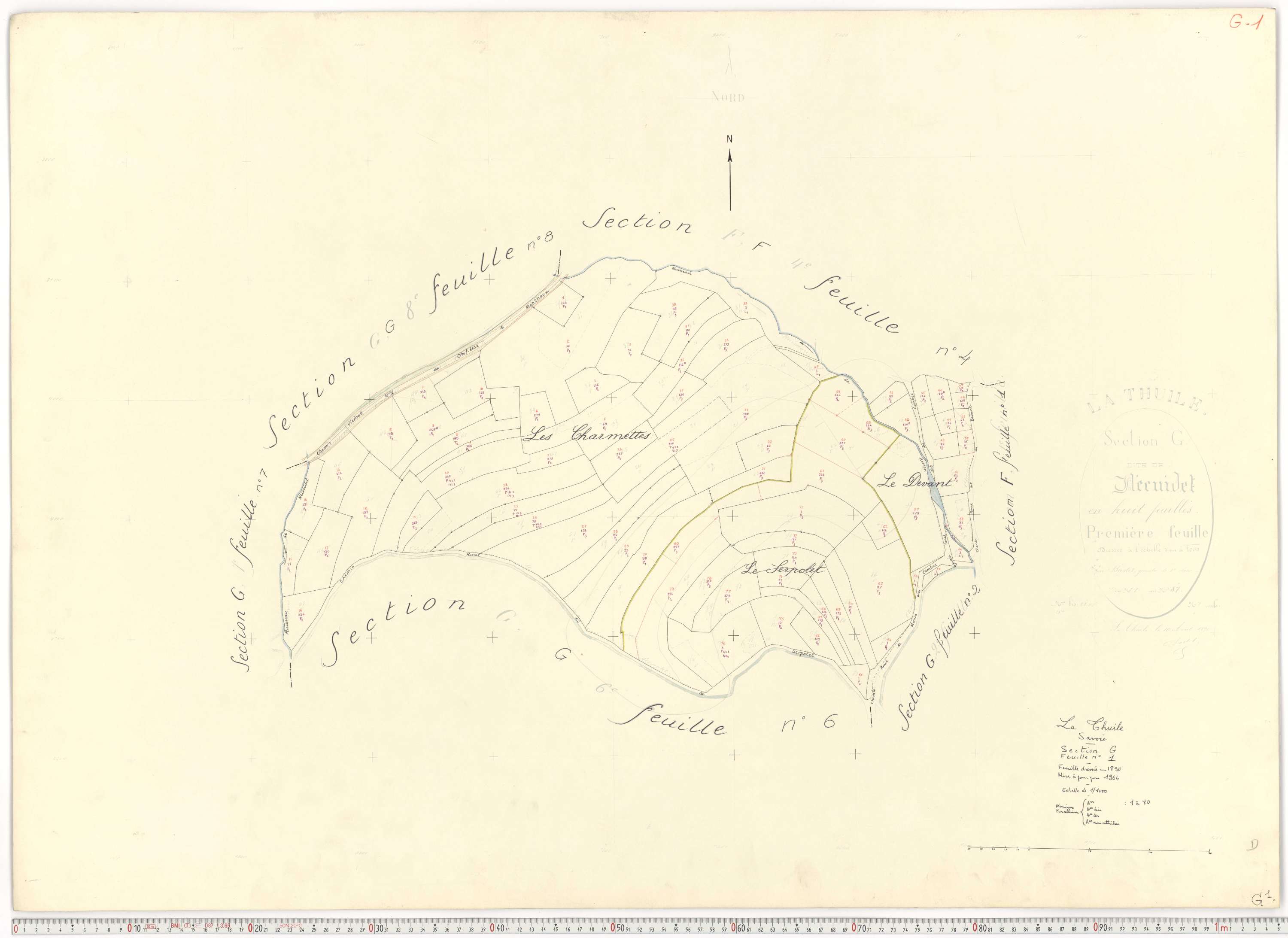 La Thuile - Cadastre rénové, version de travail (1964).