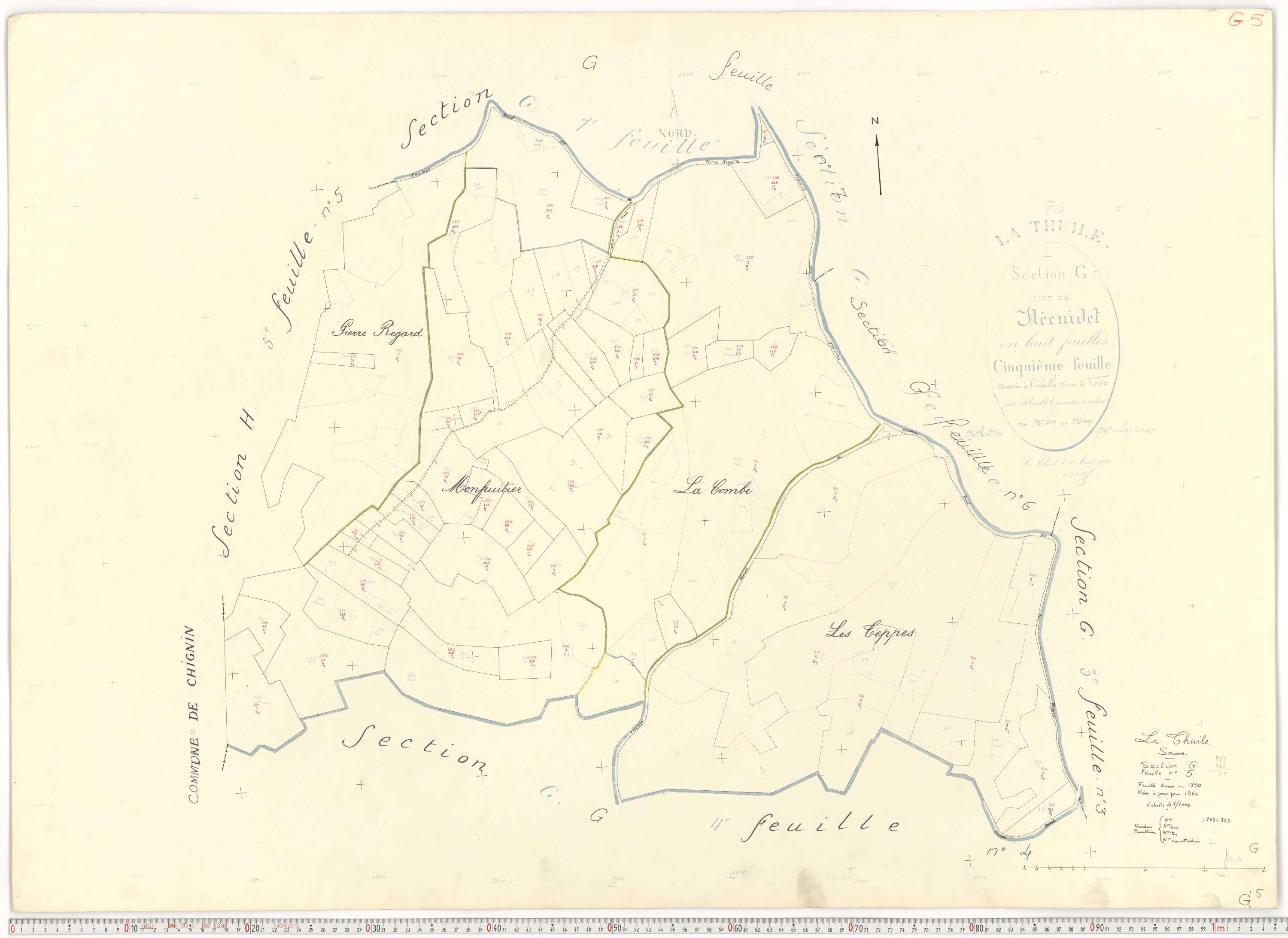 La Thuile - Cadastre rénové, version de travail (1964).