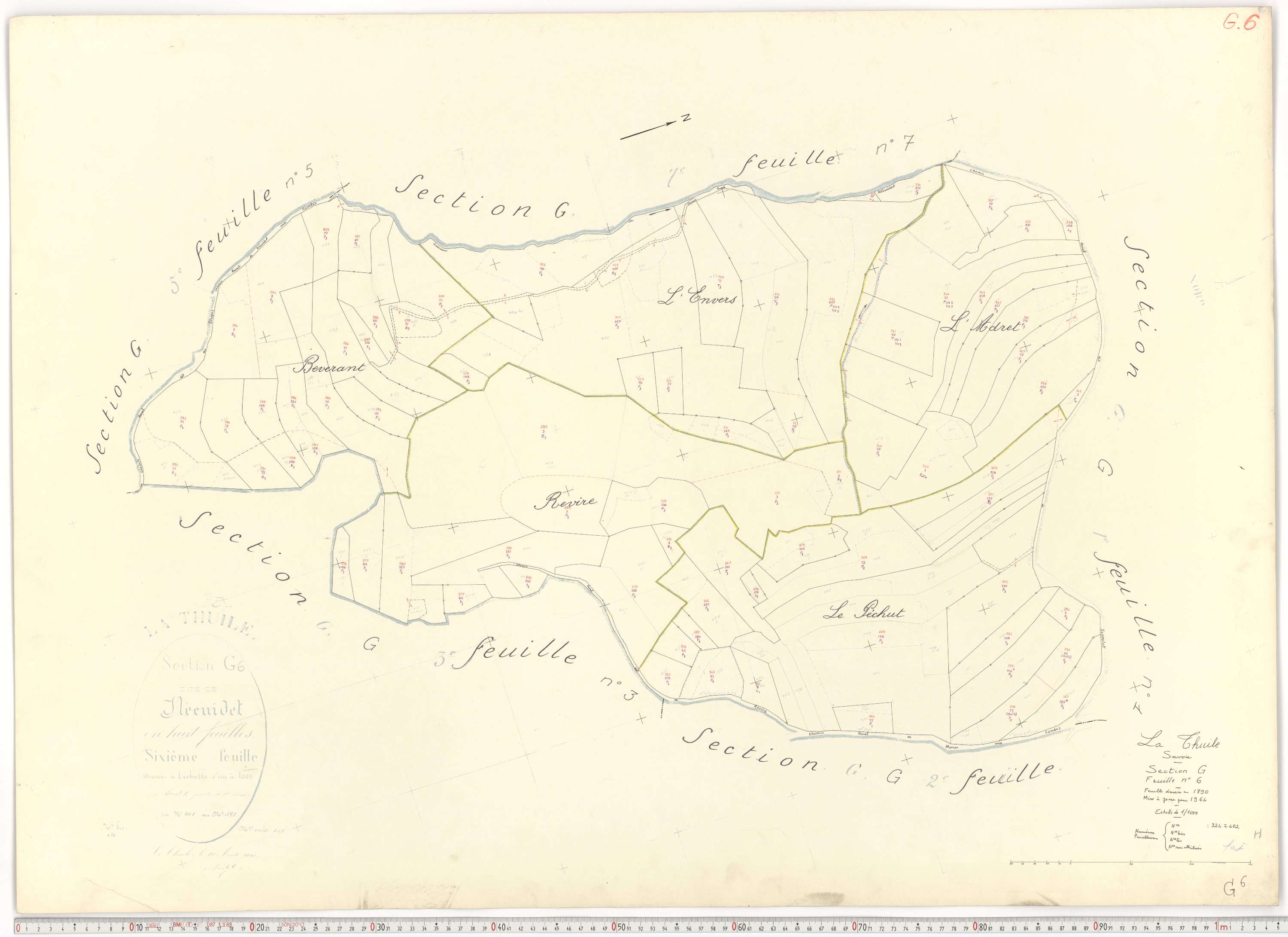 La Thuile - Cadastre rénové, version de travail (1964).