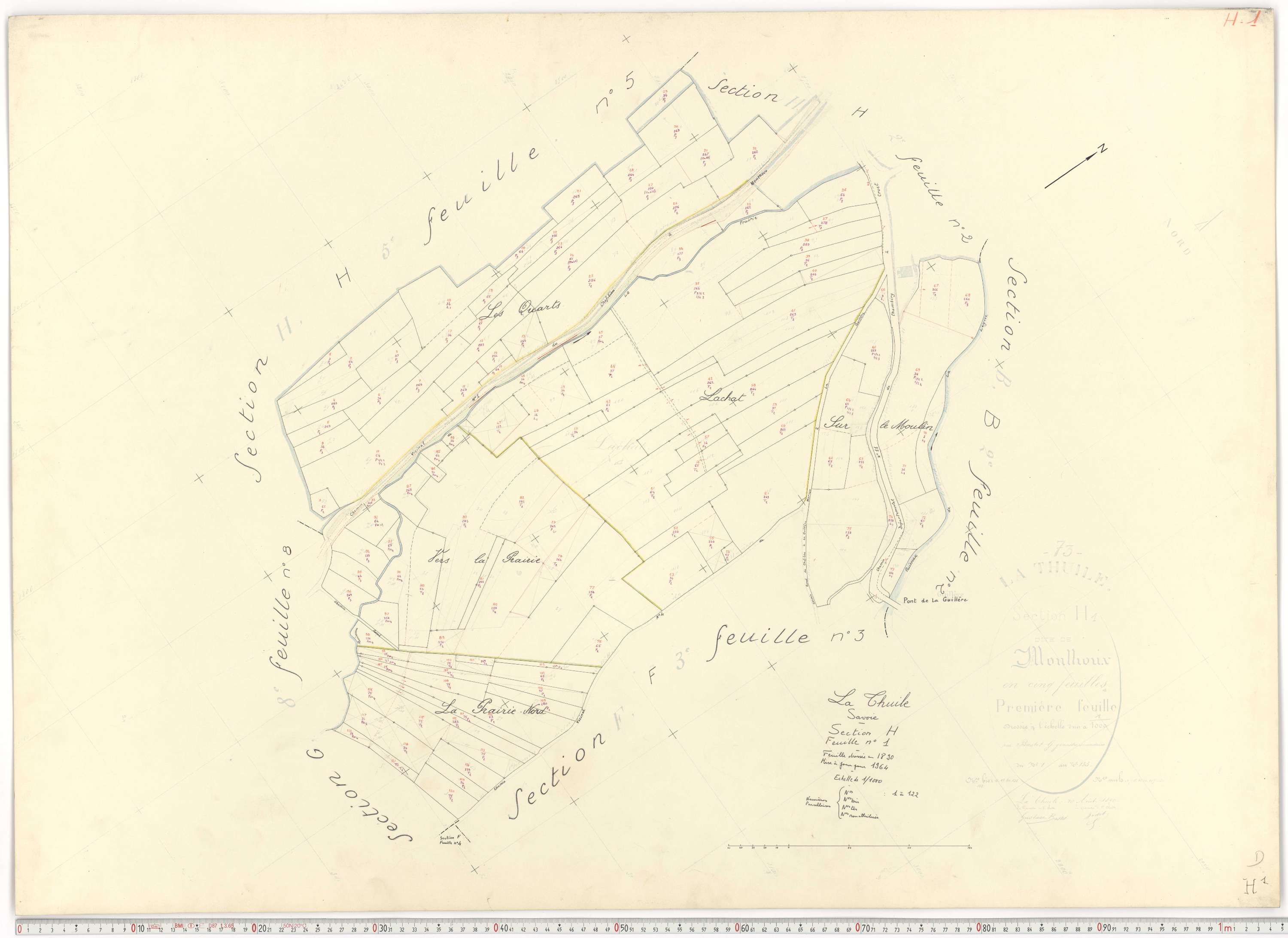 La Thuile - Cadastre rénové, version de travail (1964).