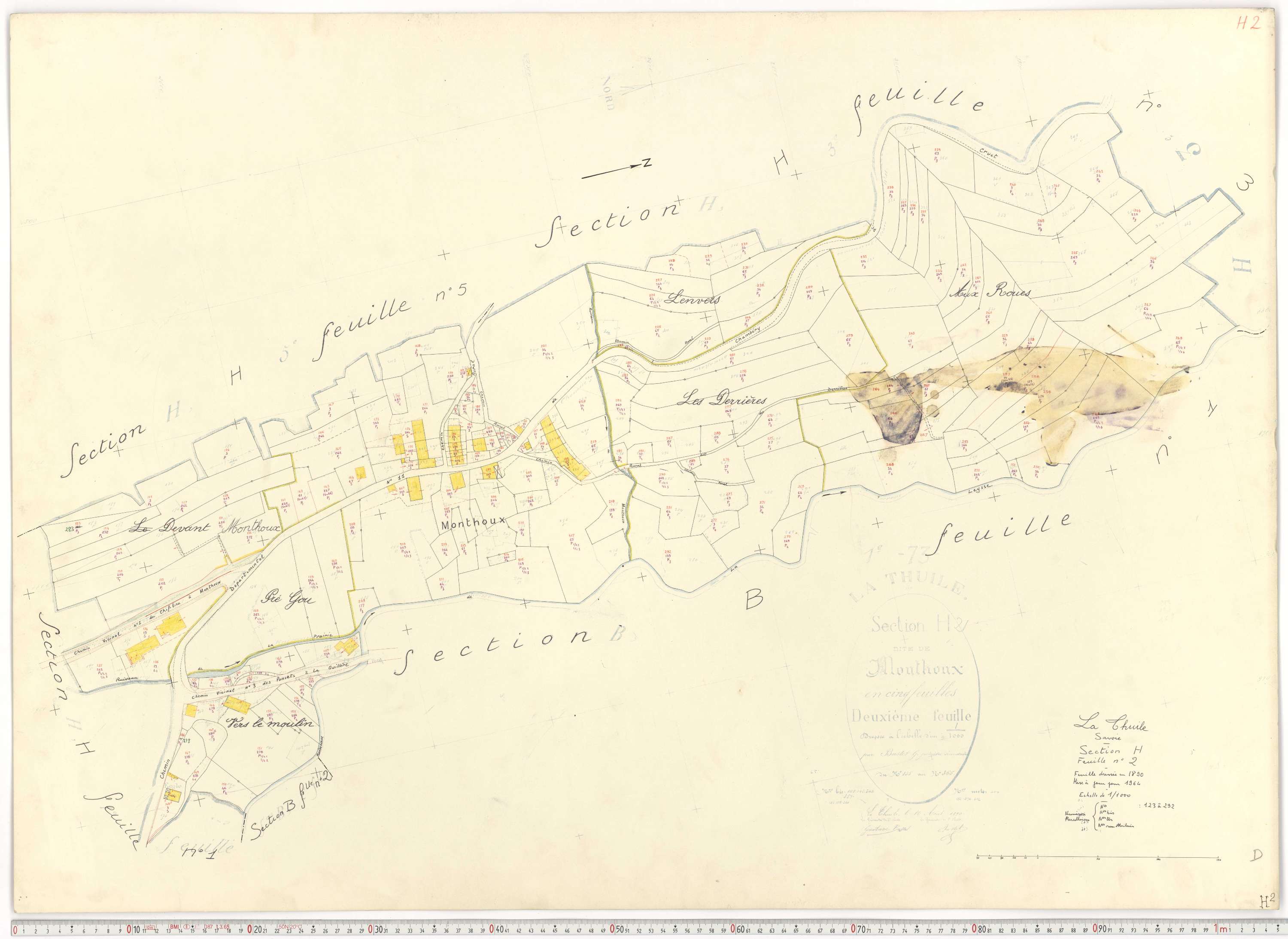 La Thuile - Cadastre rénové, version de travail (1964).
