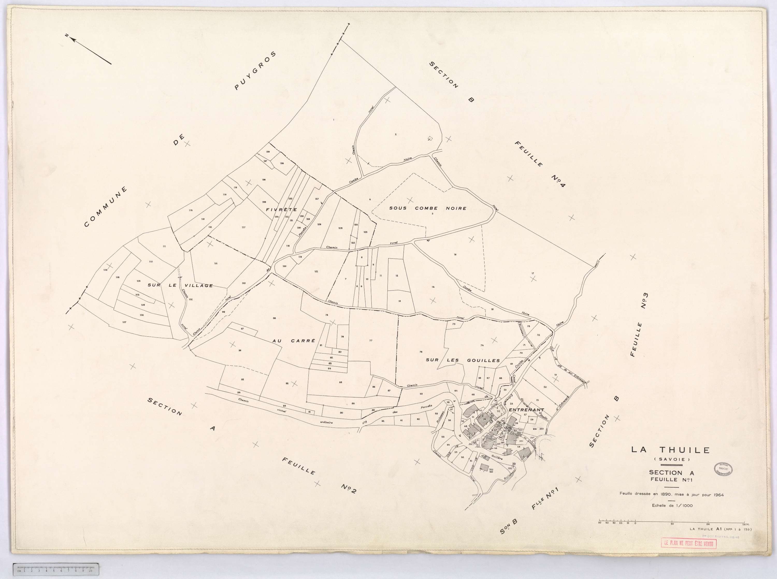 La Thuile - Cadastre rénové, version définitive (1964).