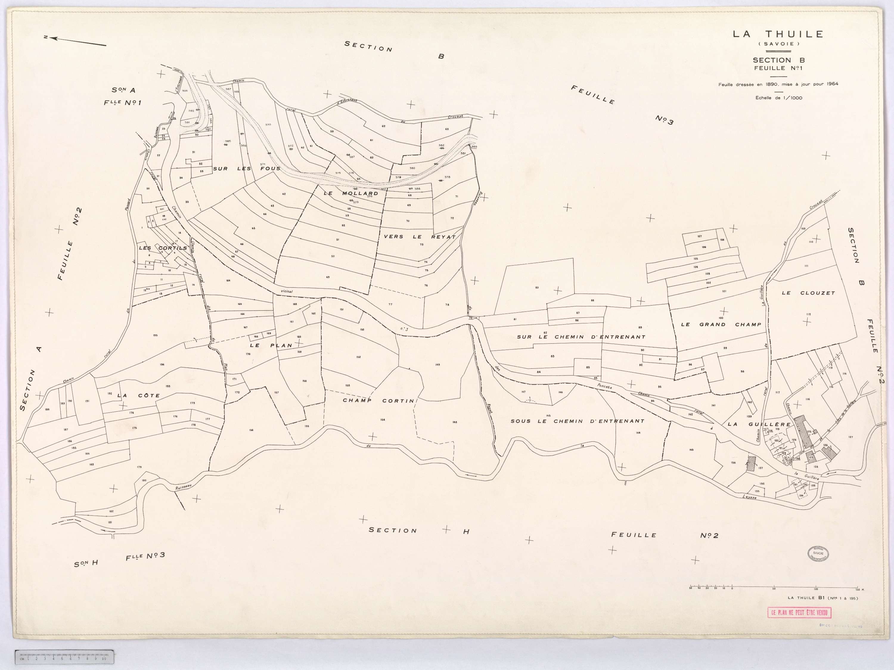 La Thuile - Cadastre rénové, version définitive (1964).
