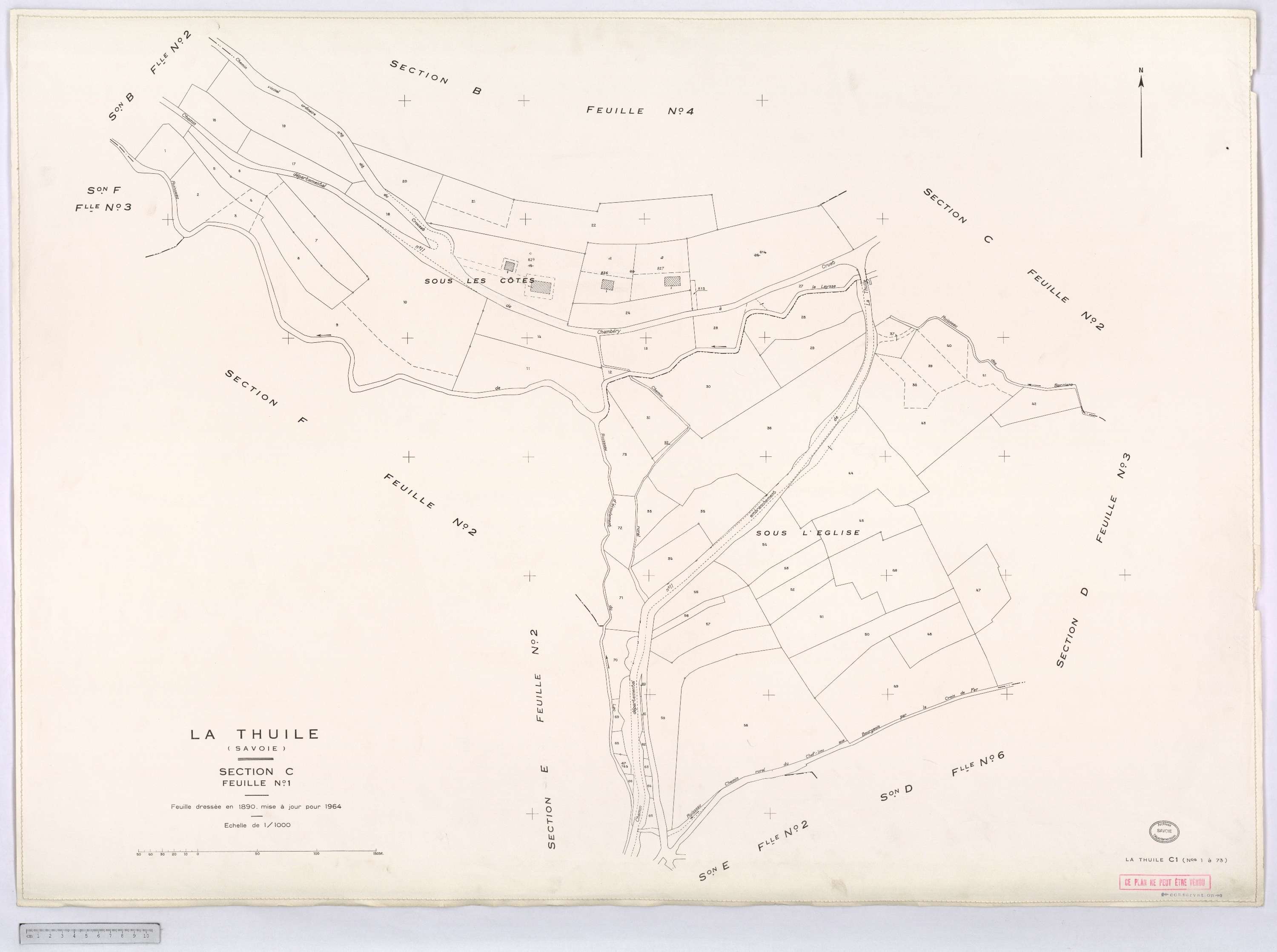 La Thuile - Cadastre rénové, version définitive (1964).