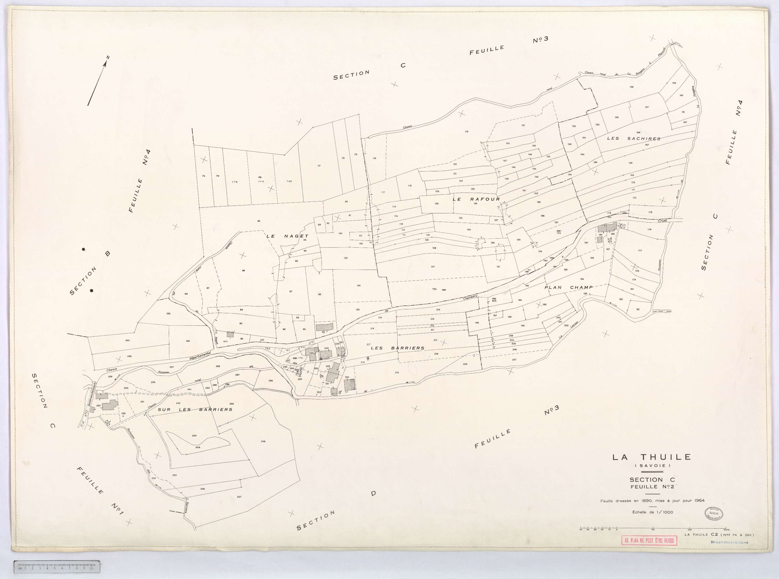La Thuile - Cadastre rénové, version définitive (1964).
