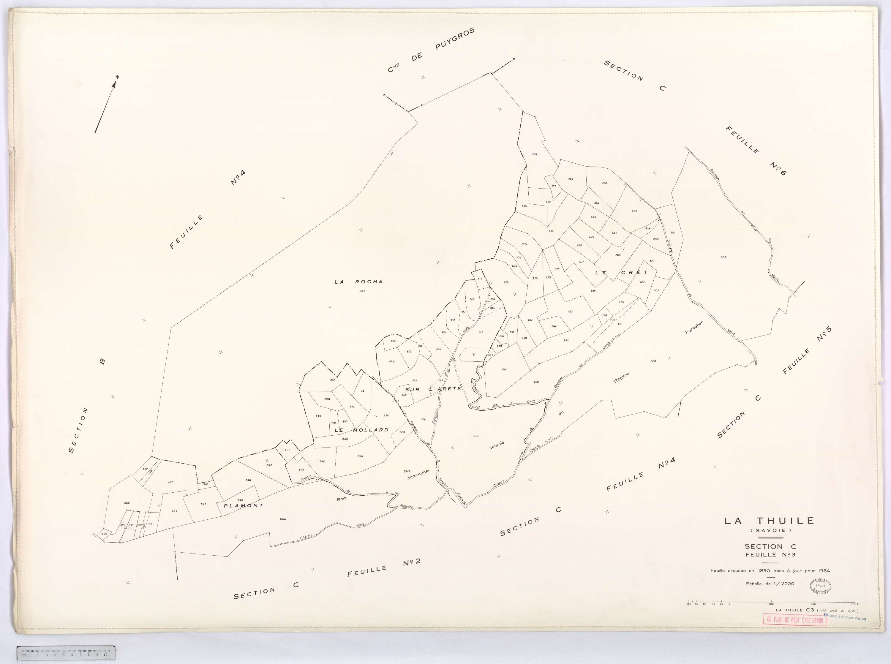 La Thuile - Cadastre rénové, version définitive (1964).
