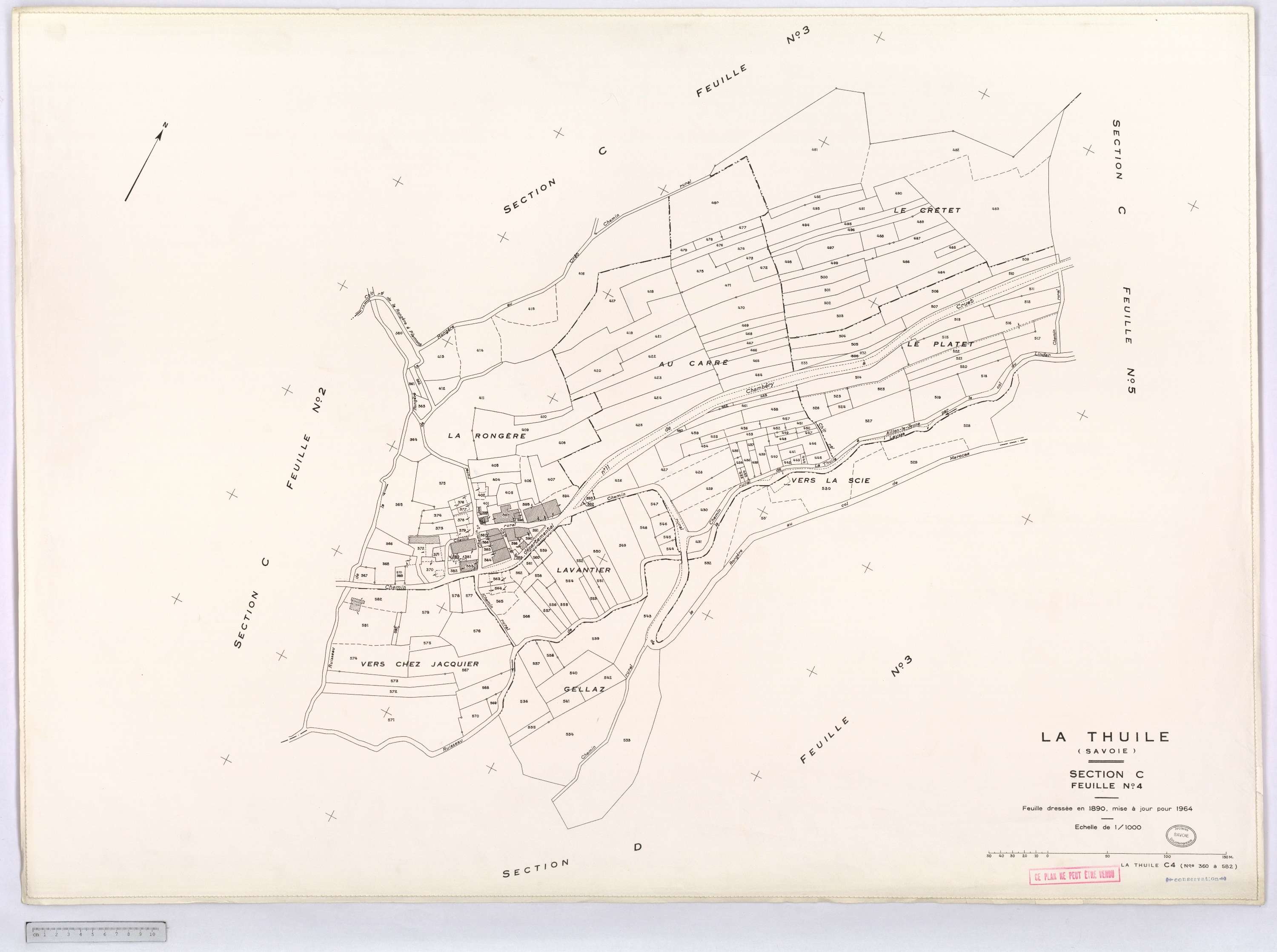 La Thuile - Cadastre rénové, version définitive (1964).