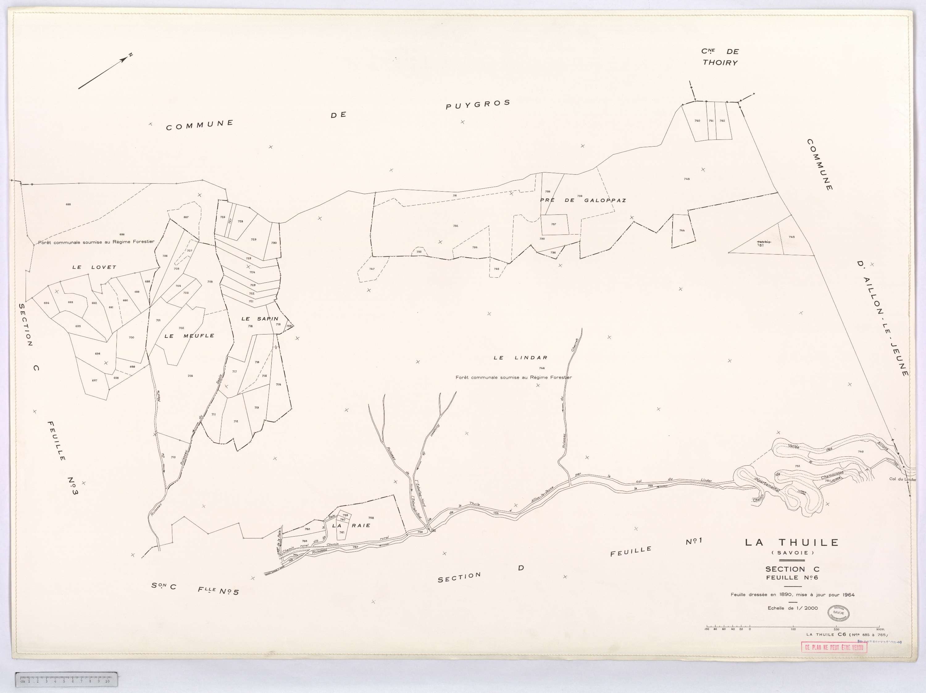 La Thuile - Cadastre rénové, version définitive (1964).