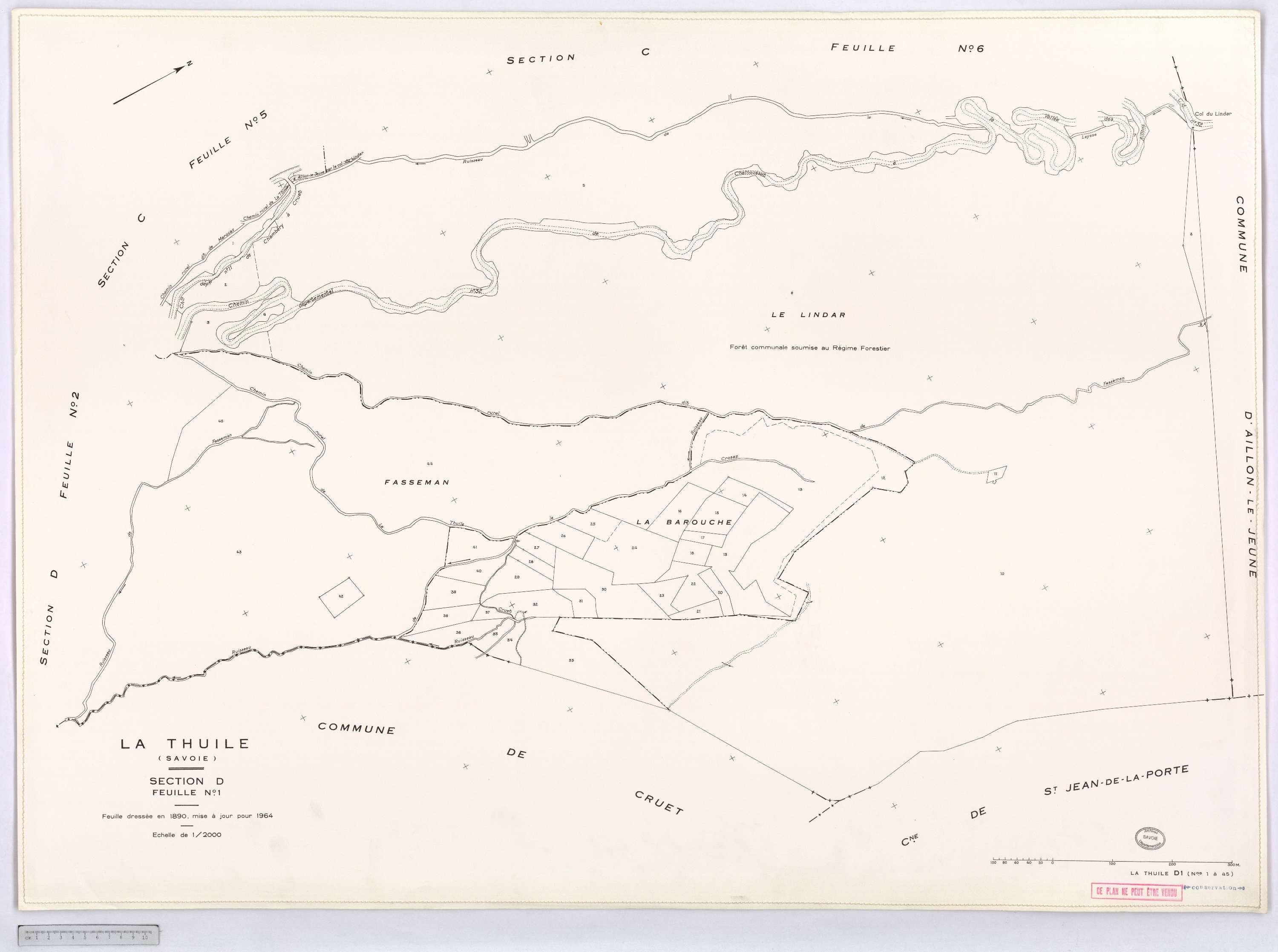 La Thuile - Cadastre rénové, version définitive (1964).