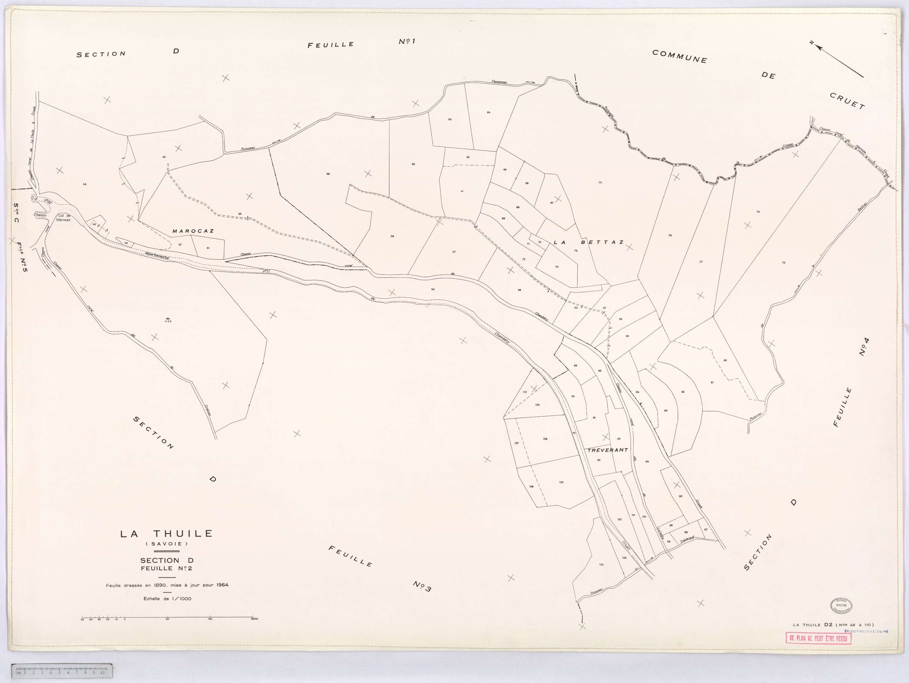 La Thuile - Cadastre rénové, version définitive (1964).