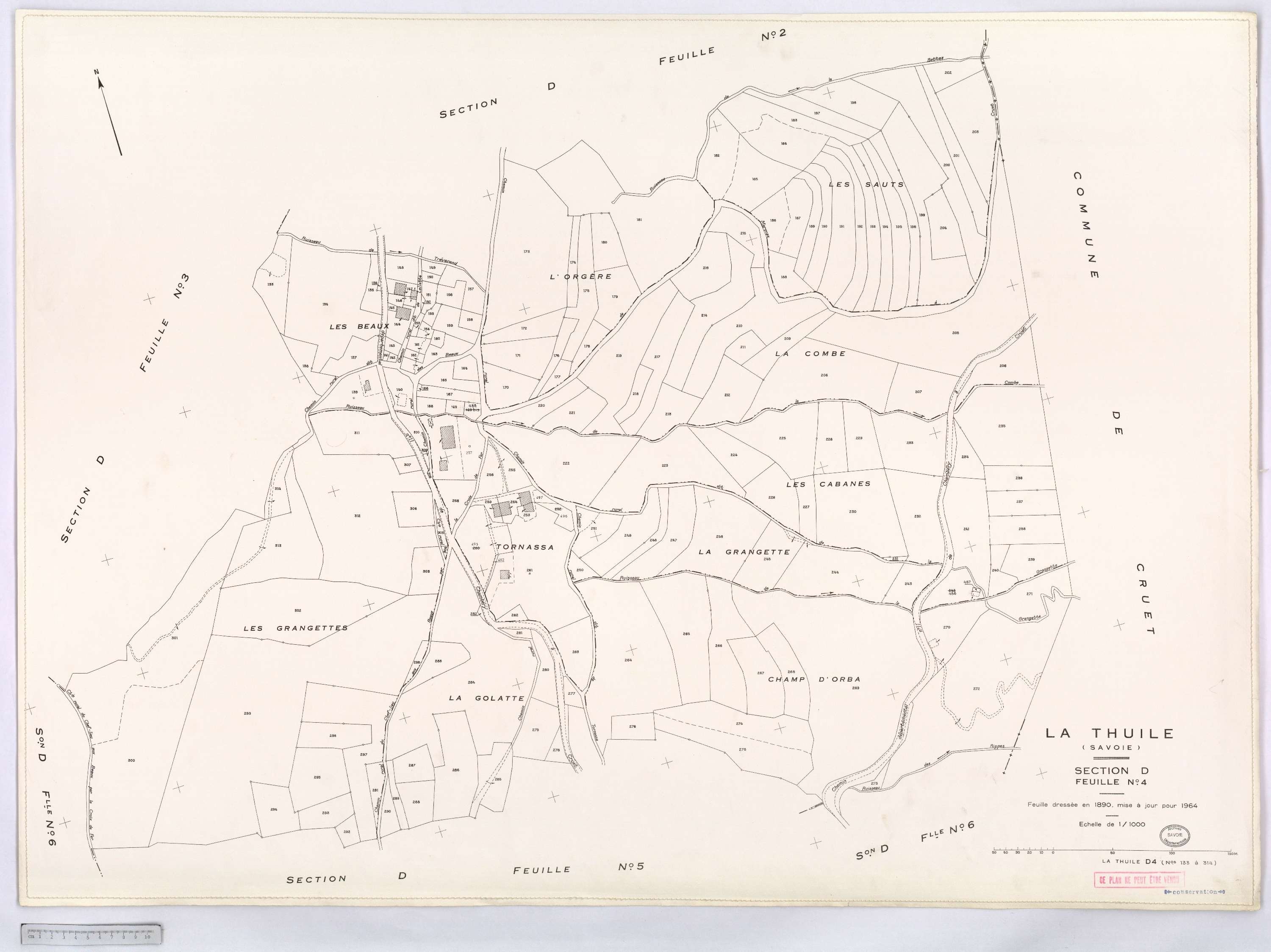 La Thuile - Cadastre rénové, version définitive (1964).