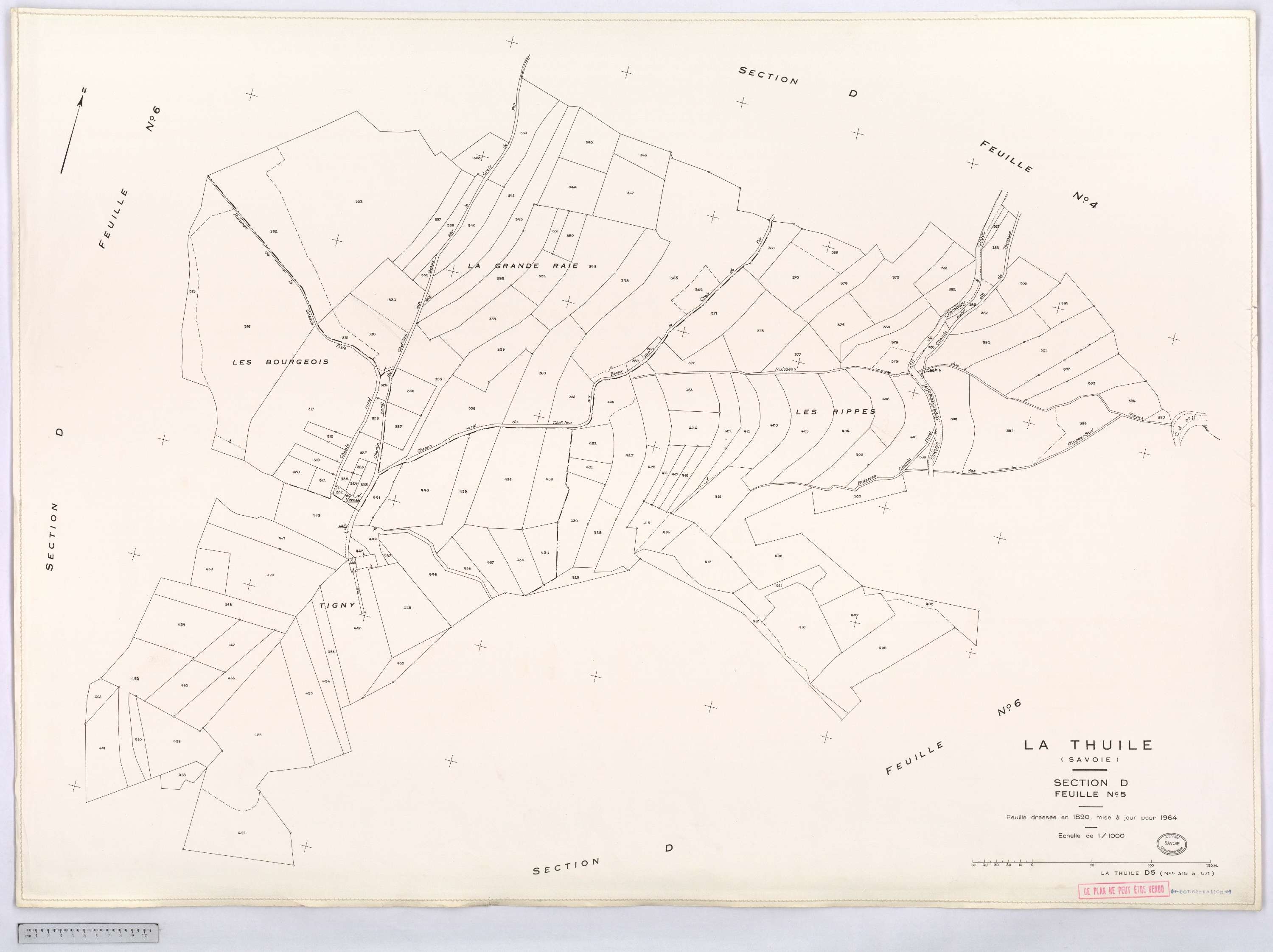 La Thuile - Cadastre rénové, version définitive (1964).
