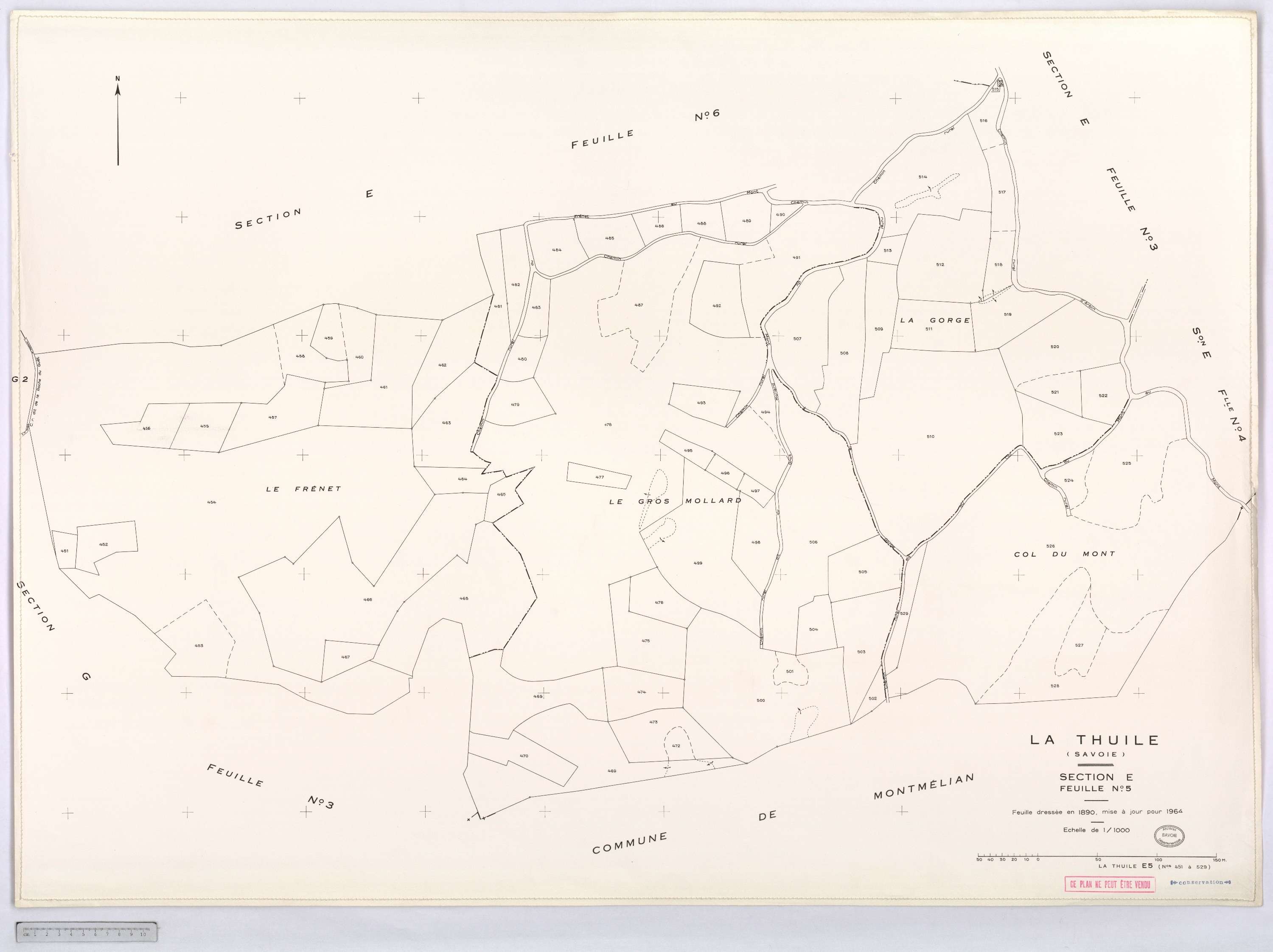 La Thuile - Cadastre rénové, version définitive (1964).