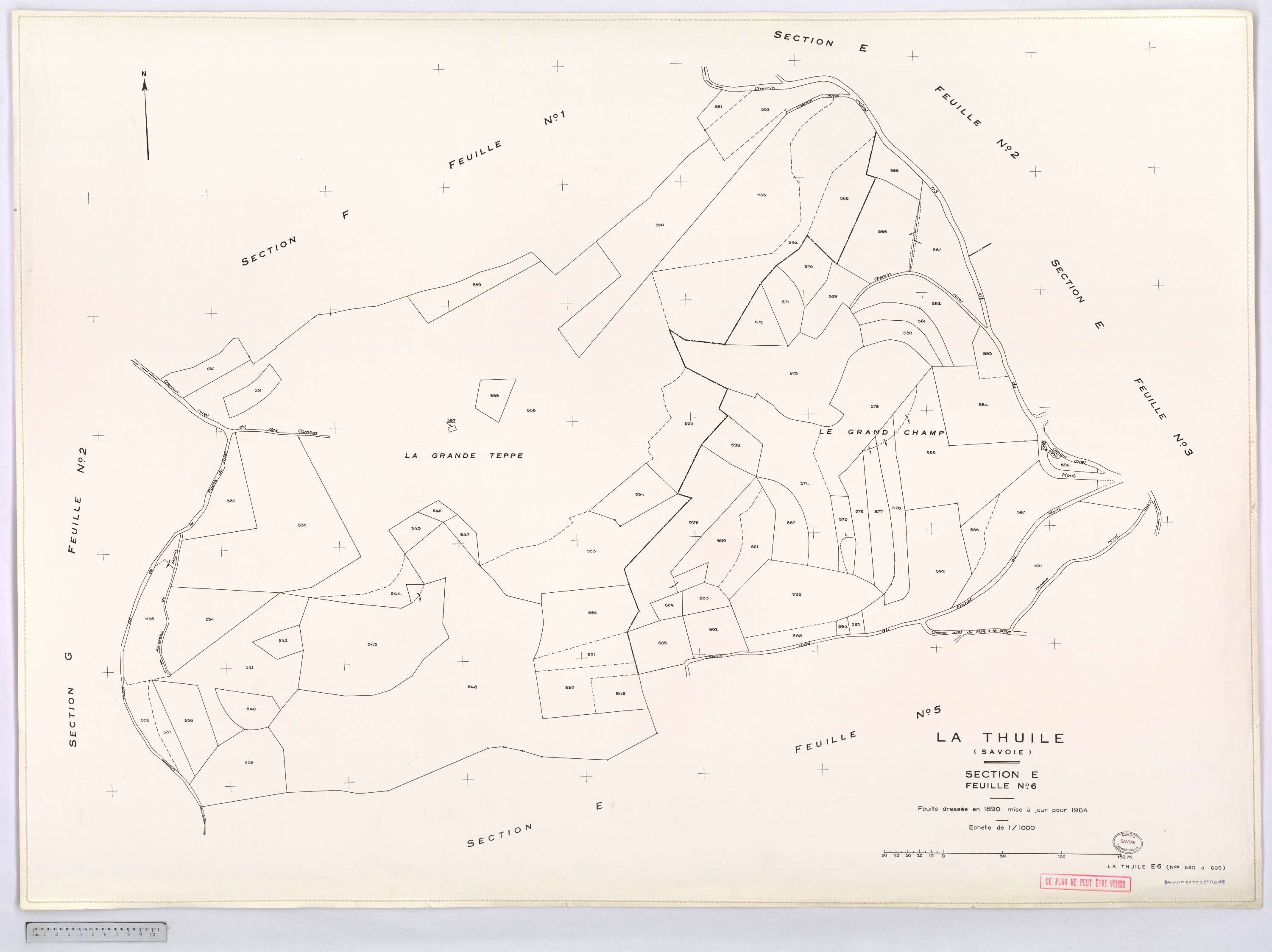 La Thuile - Cadastre rénové, version définitive (1964).