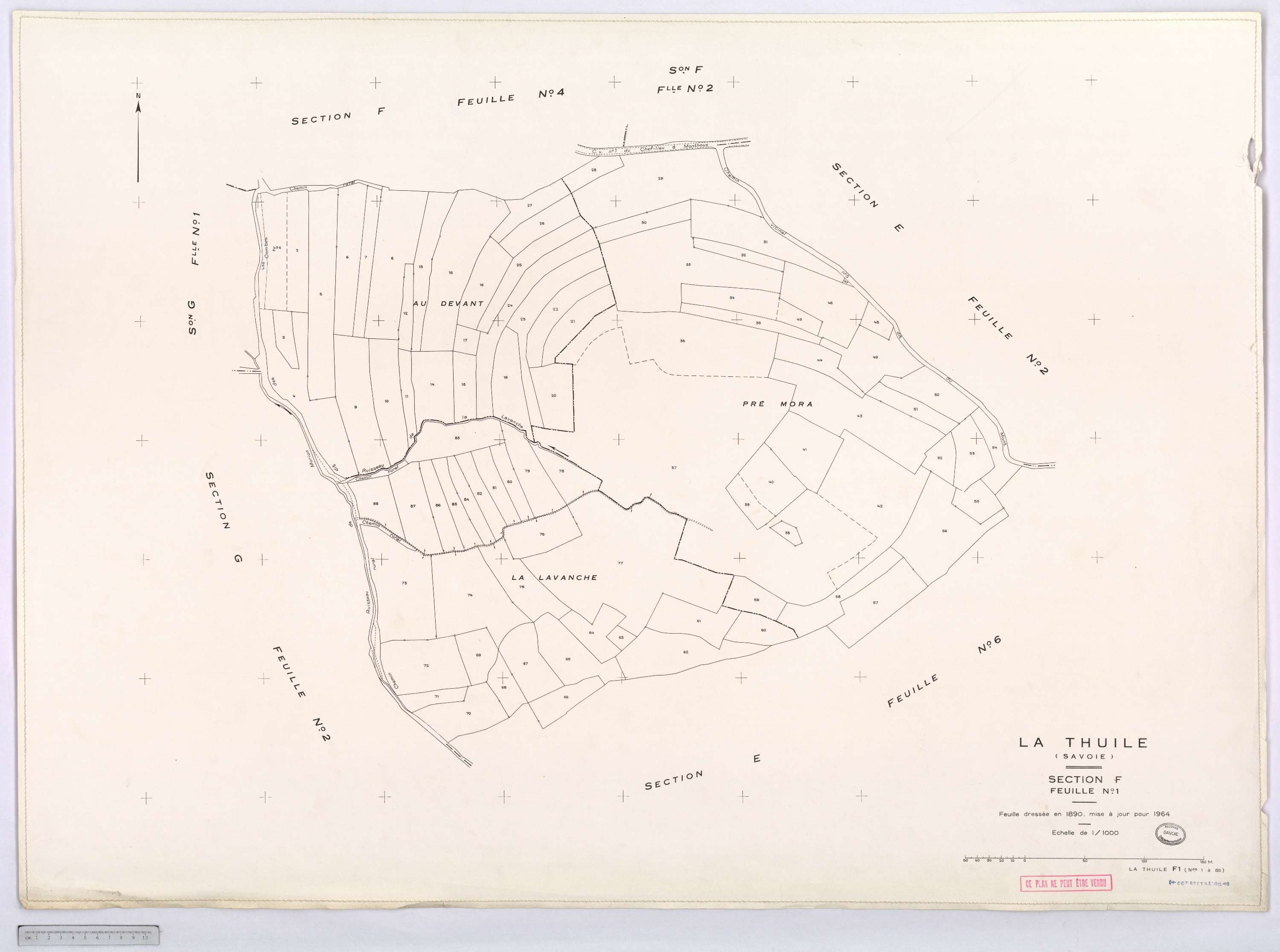 La Thuile - Cadastre rénové, version définitive (1964).