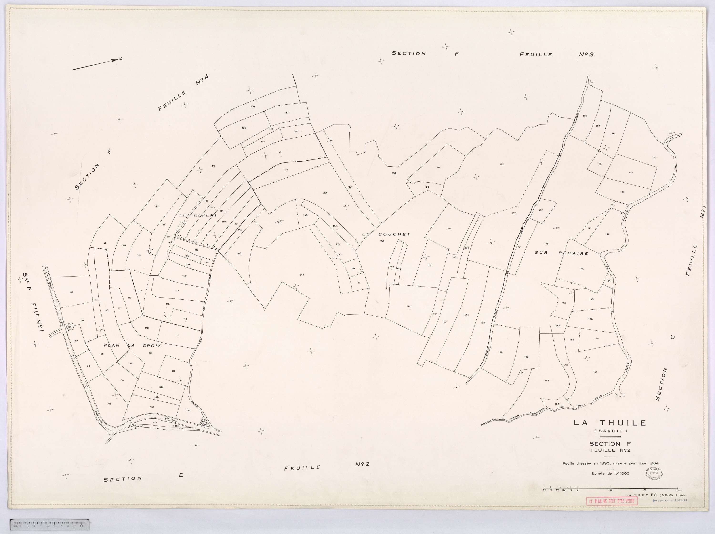 La Thuile - Cadastre rénové, version définitive (1964).