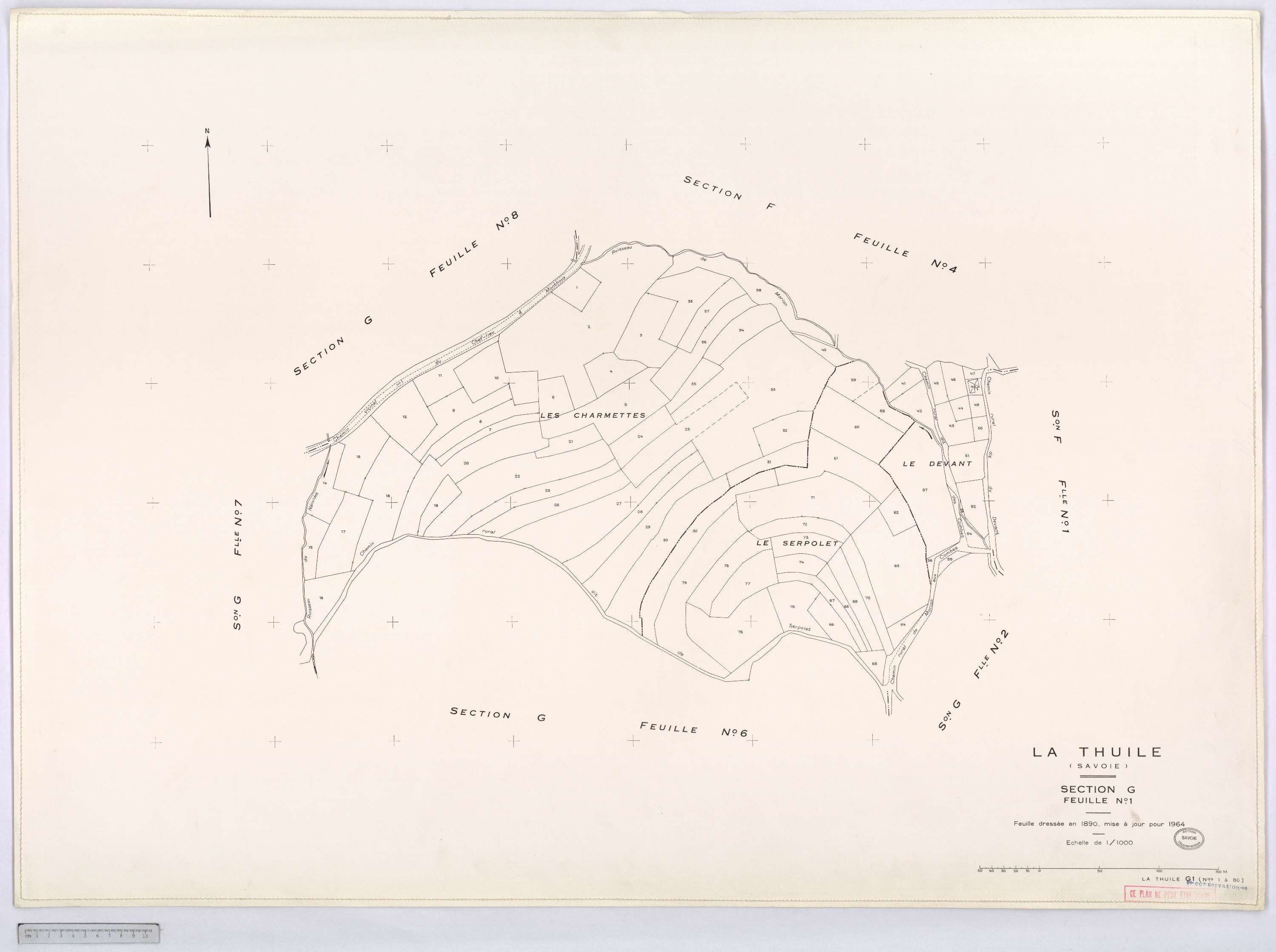 La Thuile - Cadastre rénové, version définitive (1964).