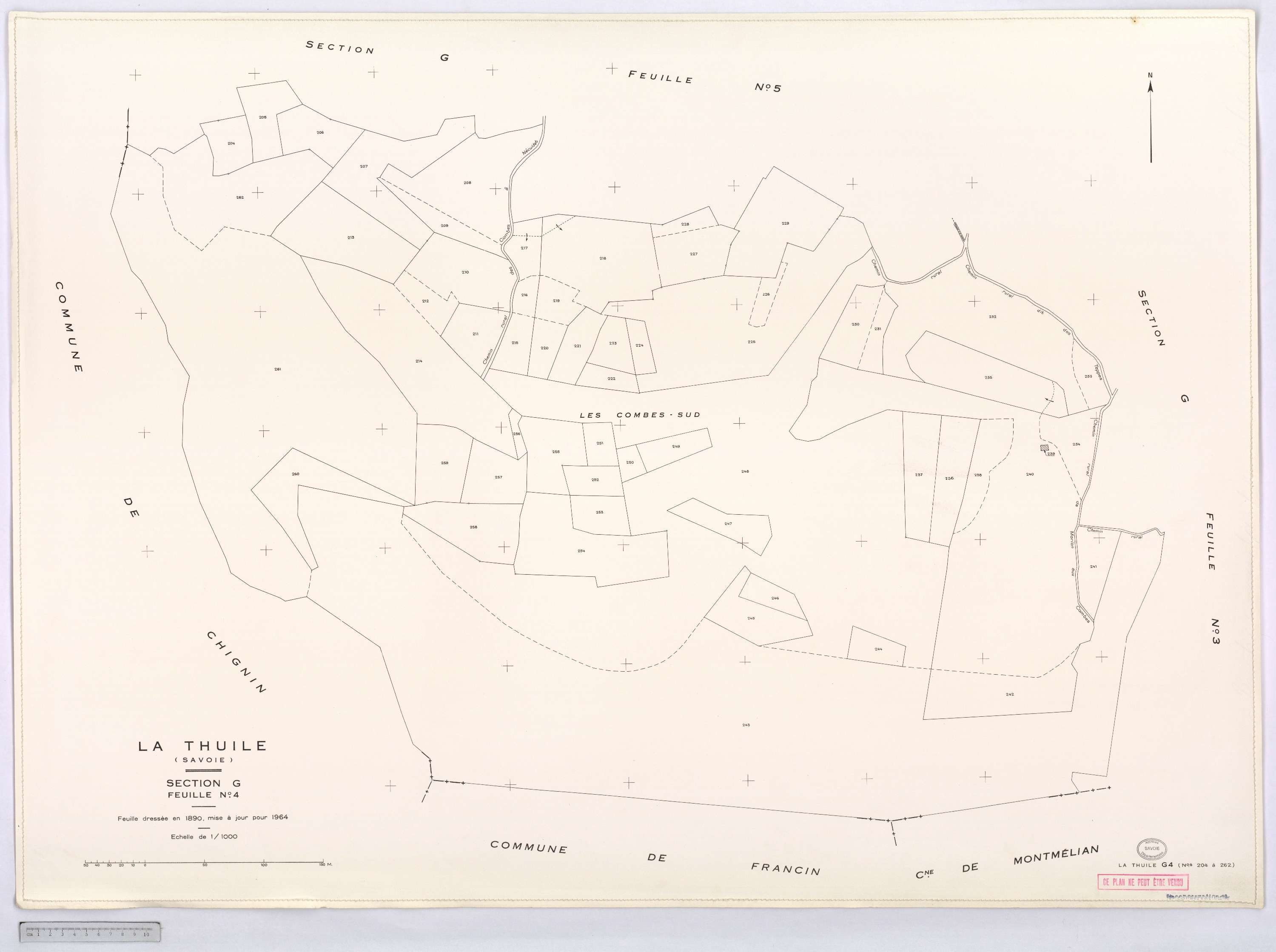 La Thuile - Cadastre rénové, version définitive (1964).