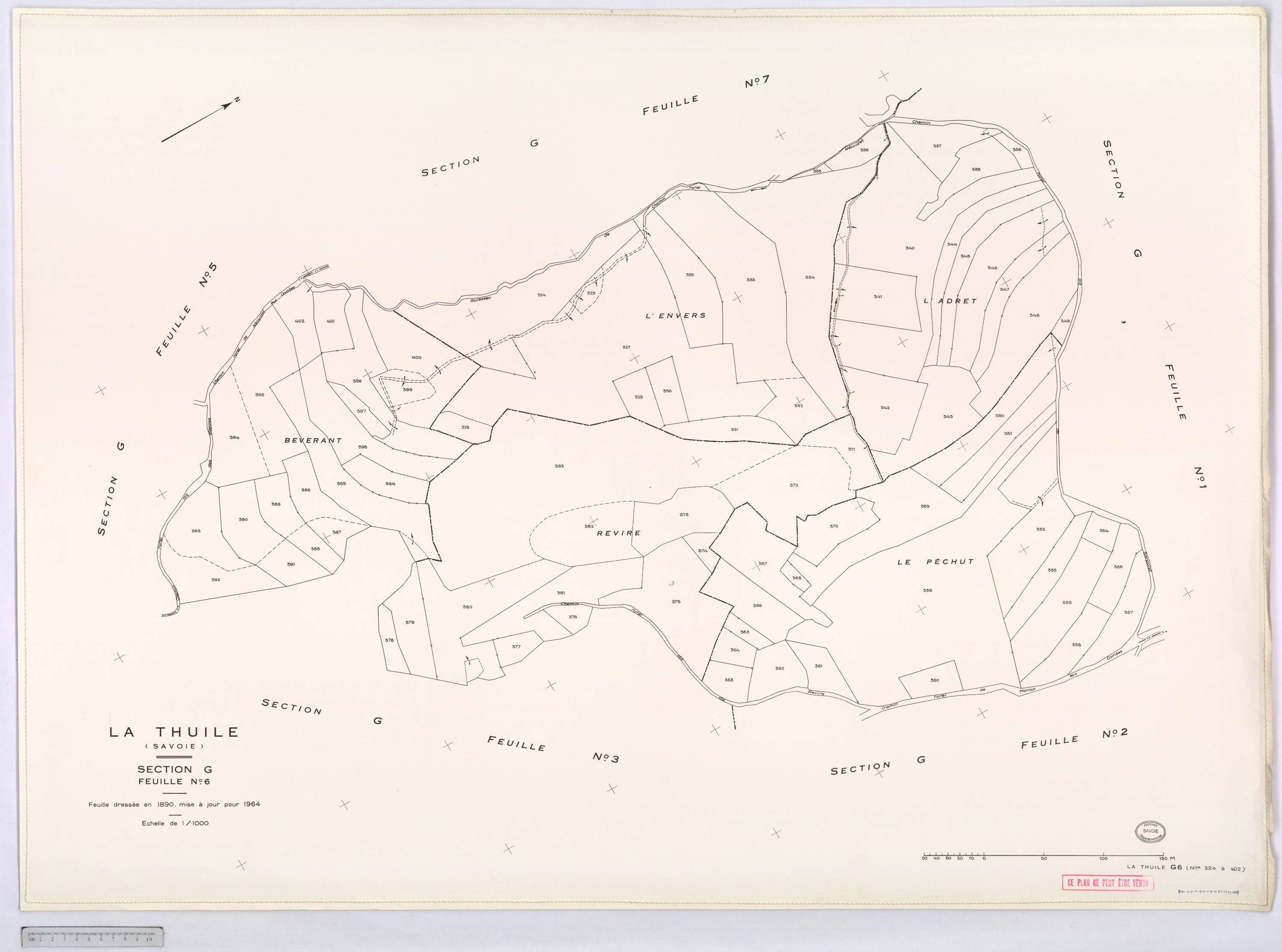 La Thuile - Cadastre rénové, version définitive (1964).