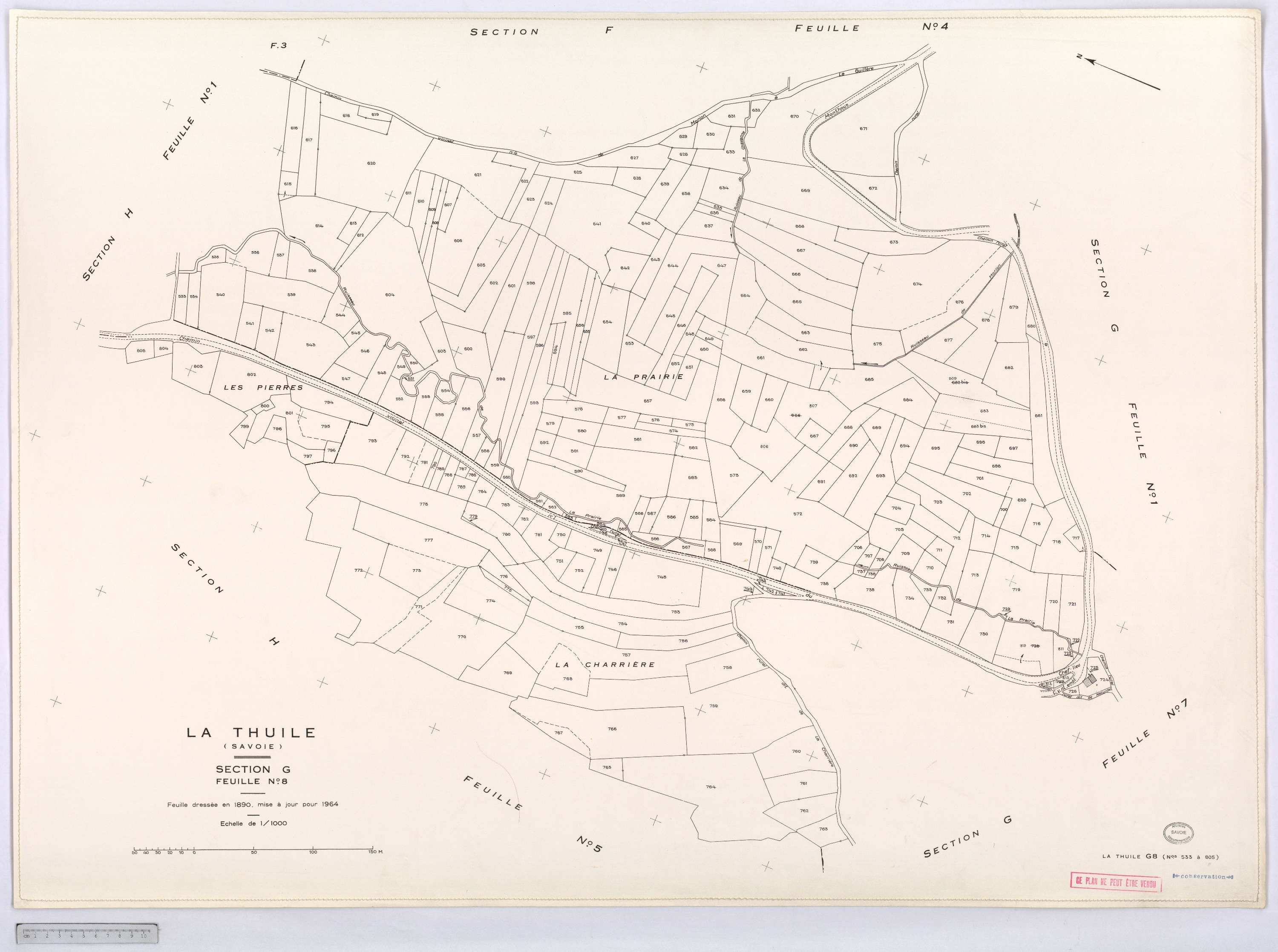 La Thuile - Cadastre rénové, version définitive (1964).