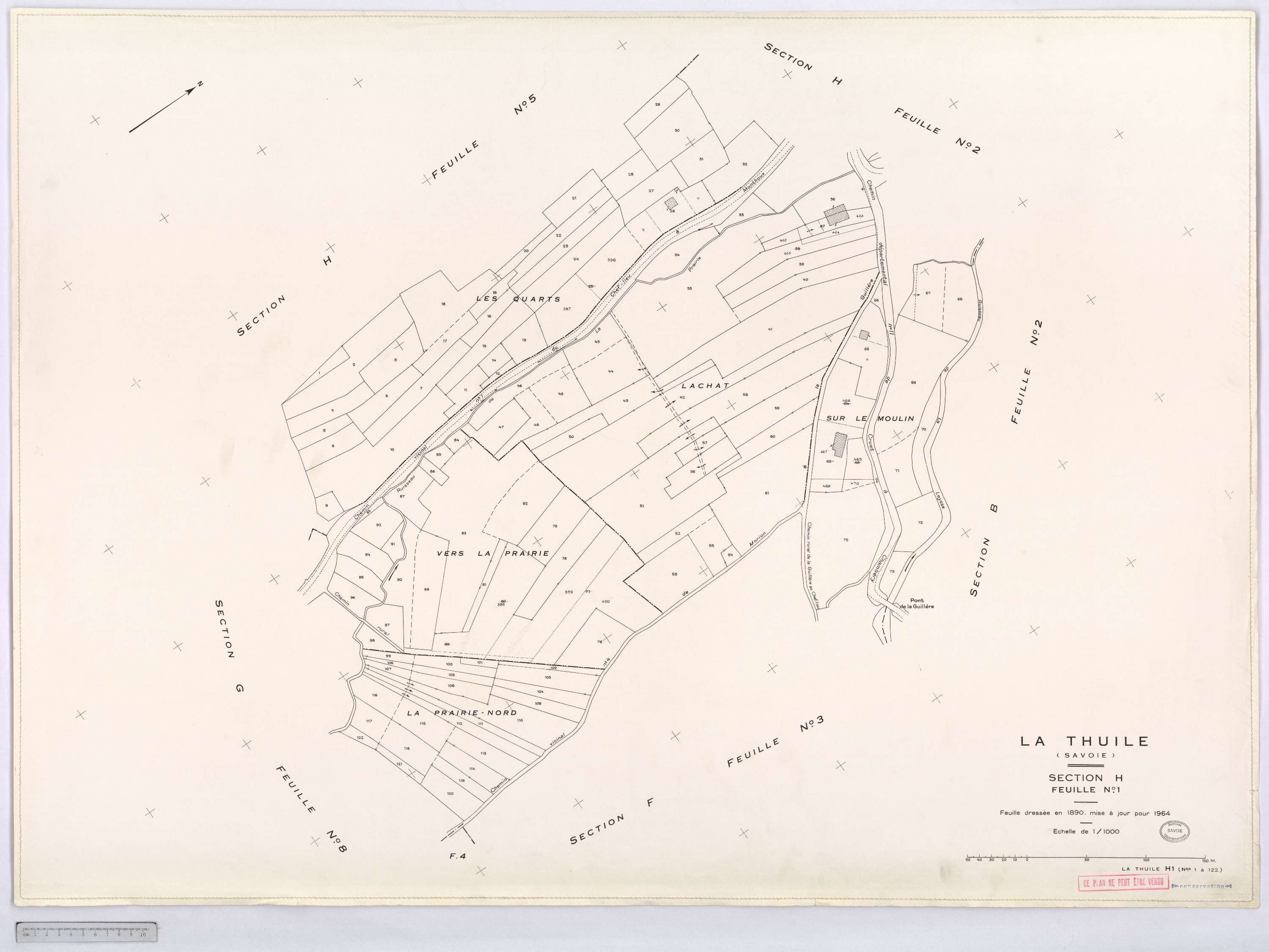 La Thuile - Cadastre rénové, version définitive (1964).