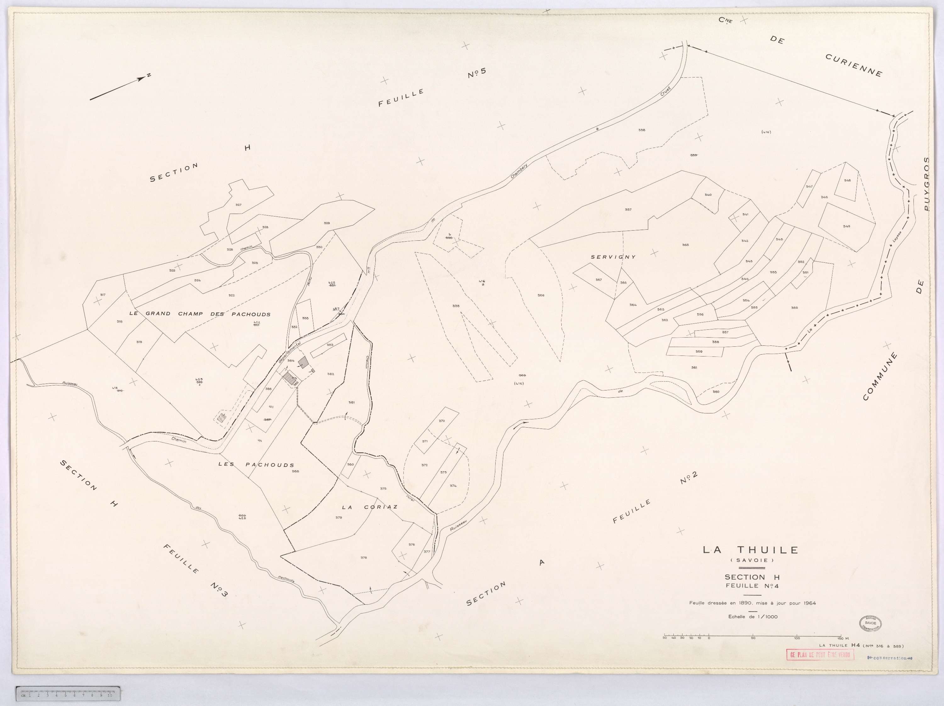 La Thuile - Cadastre rénové, version définitive (1964).