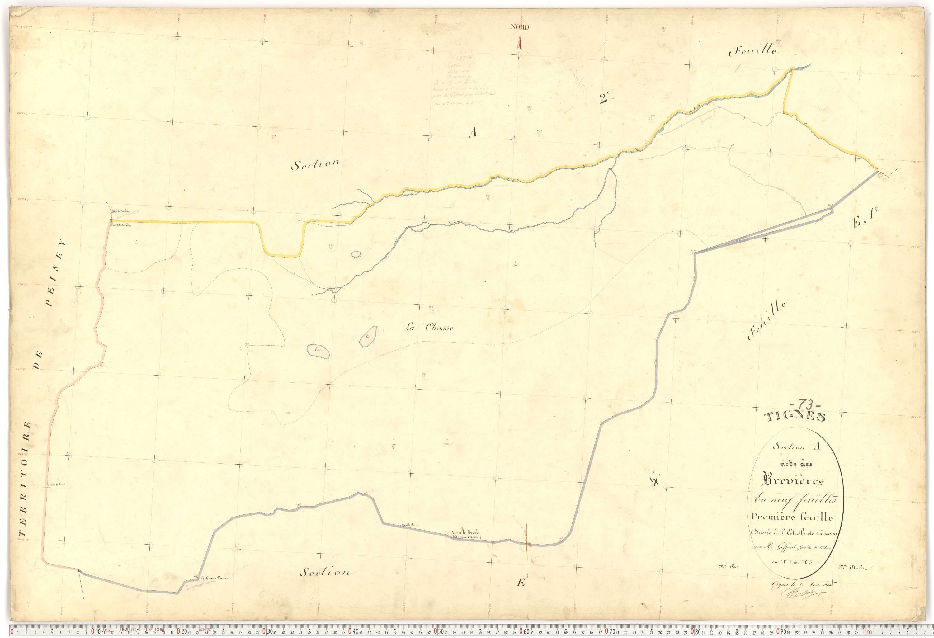 Tignes - Plans cadastraux du premier cadastre français.