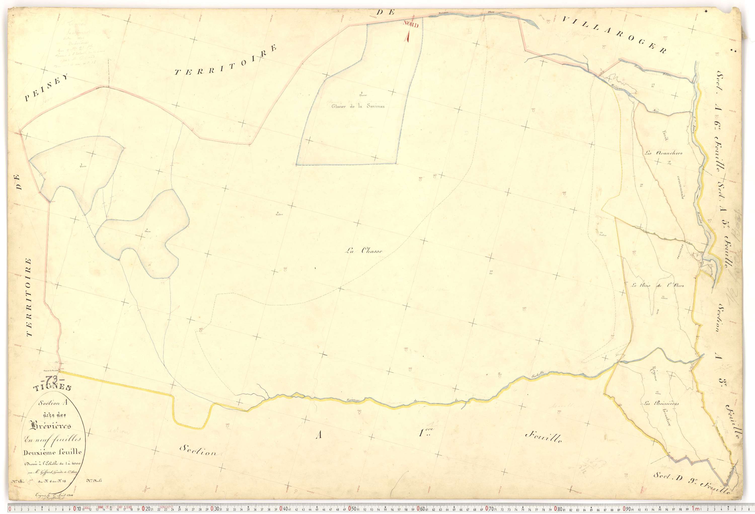 Tignes - Plans cadastraux du premier cadastre français.