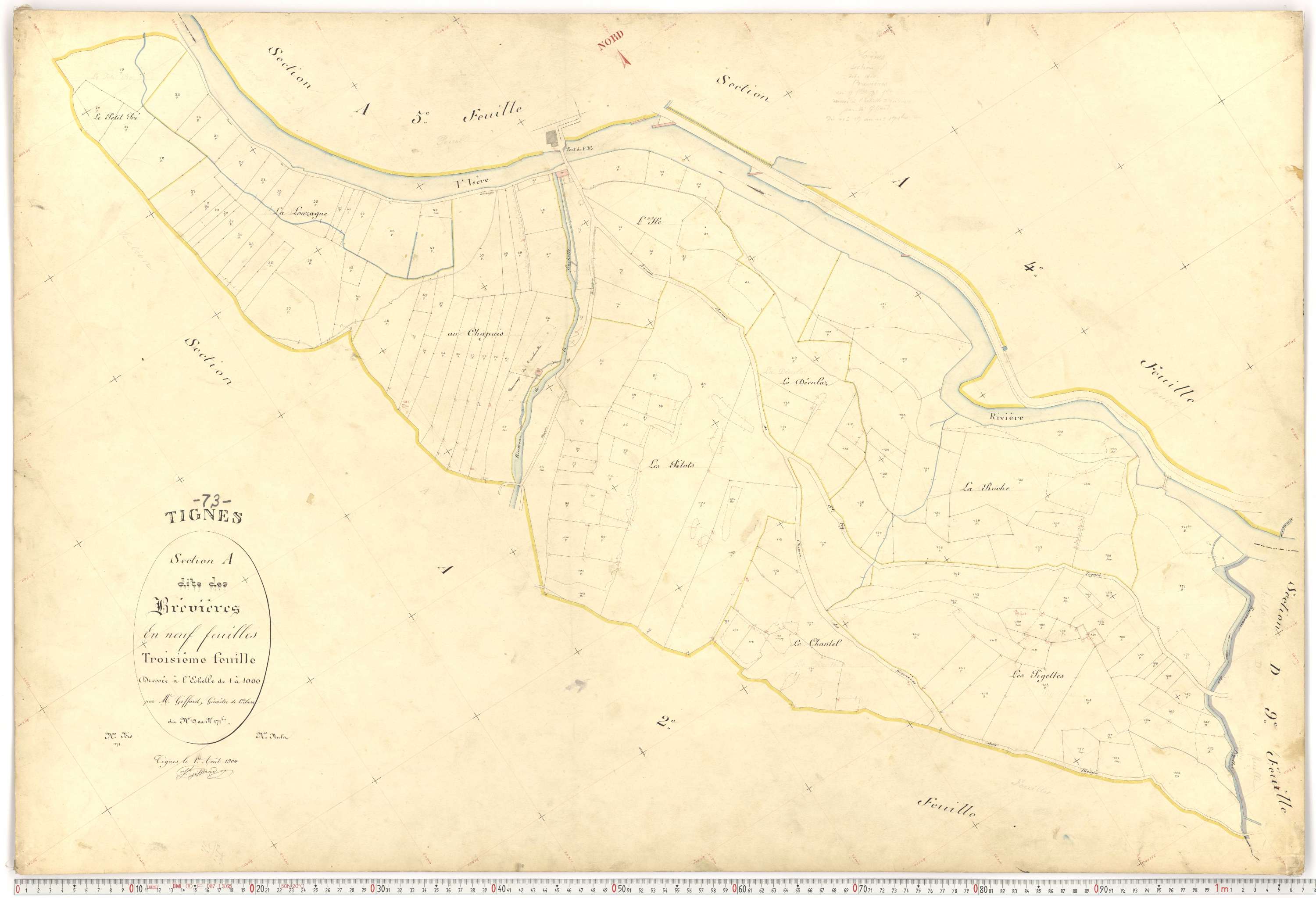 Tignes - Plans cadastraux du premier cadastre français.
