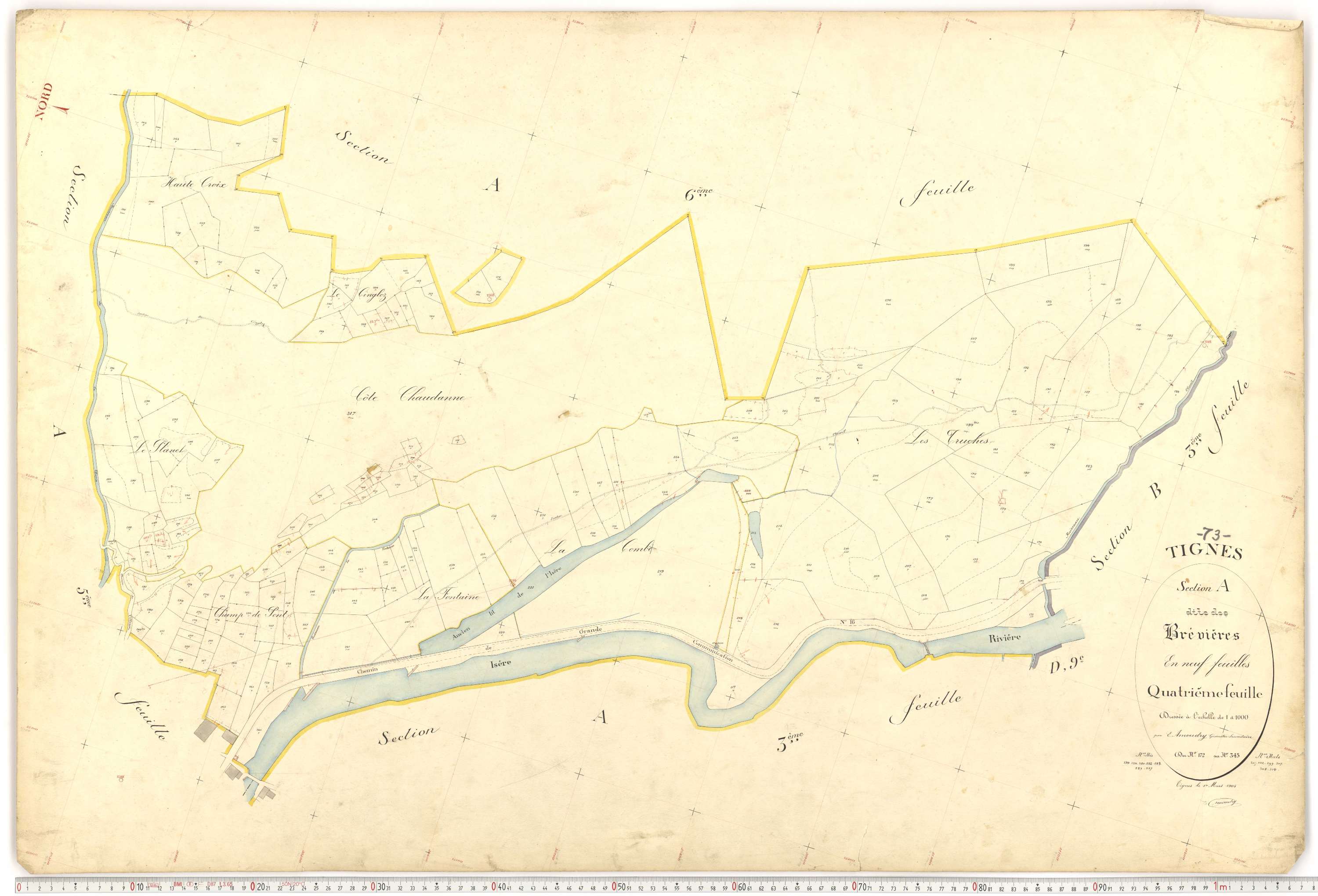 Tignes - Plans cadastraux du premier cadastre français.