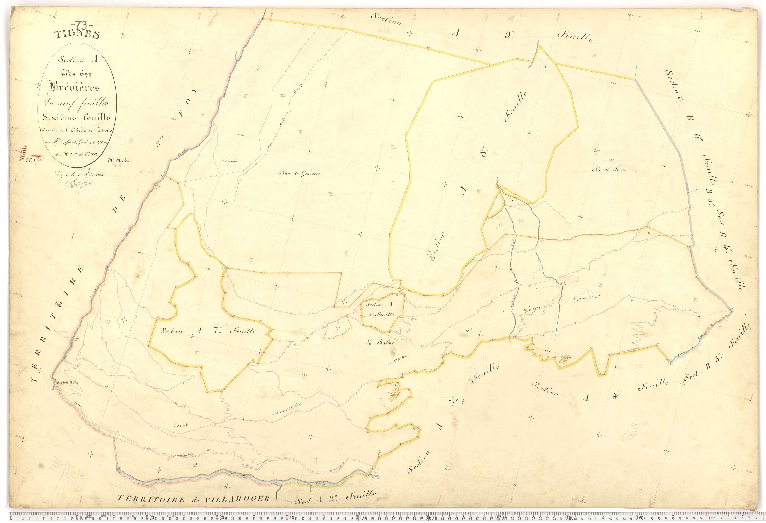 Tignes - Plans cadastraux du premier cadastre français.