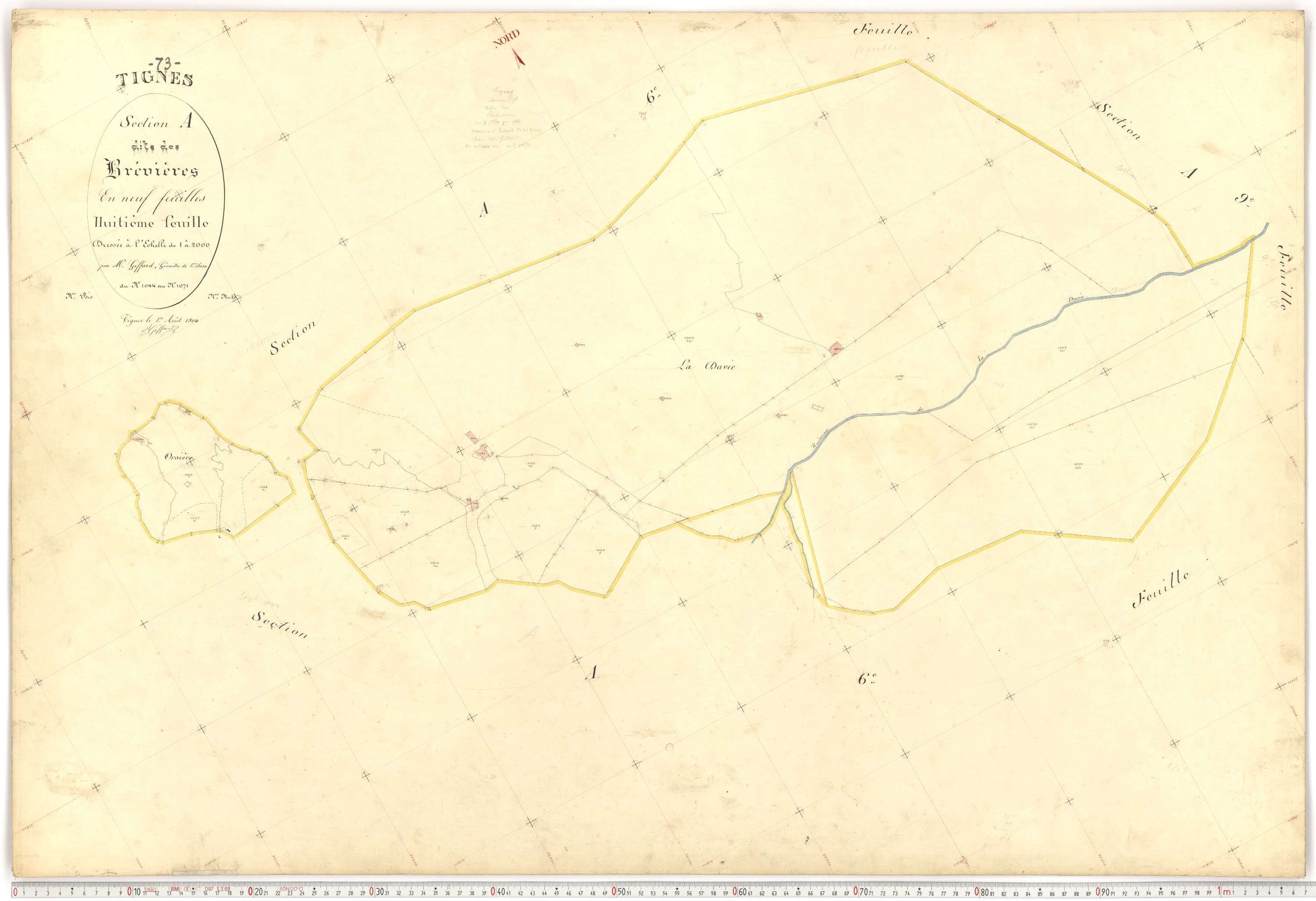 Tignes - Plans cadastraux du premier cadastre français.