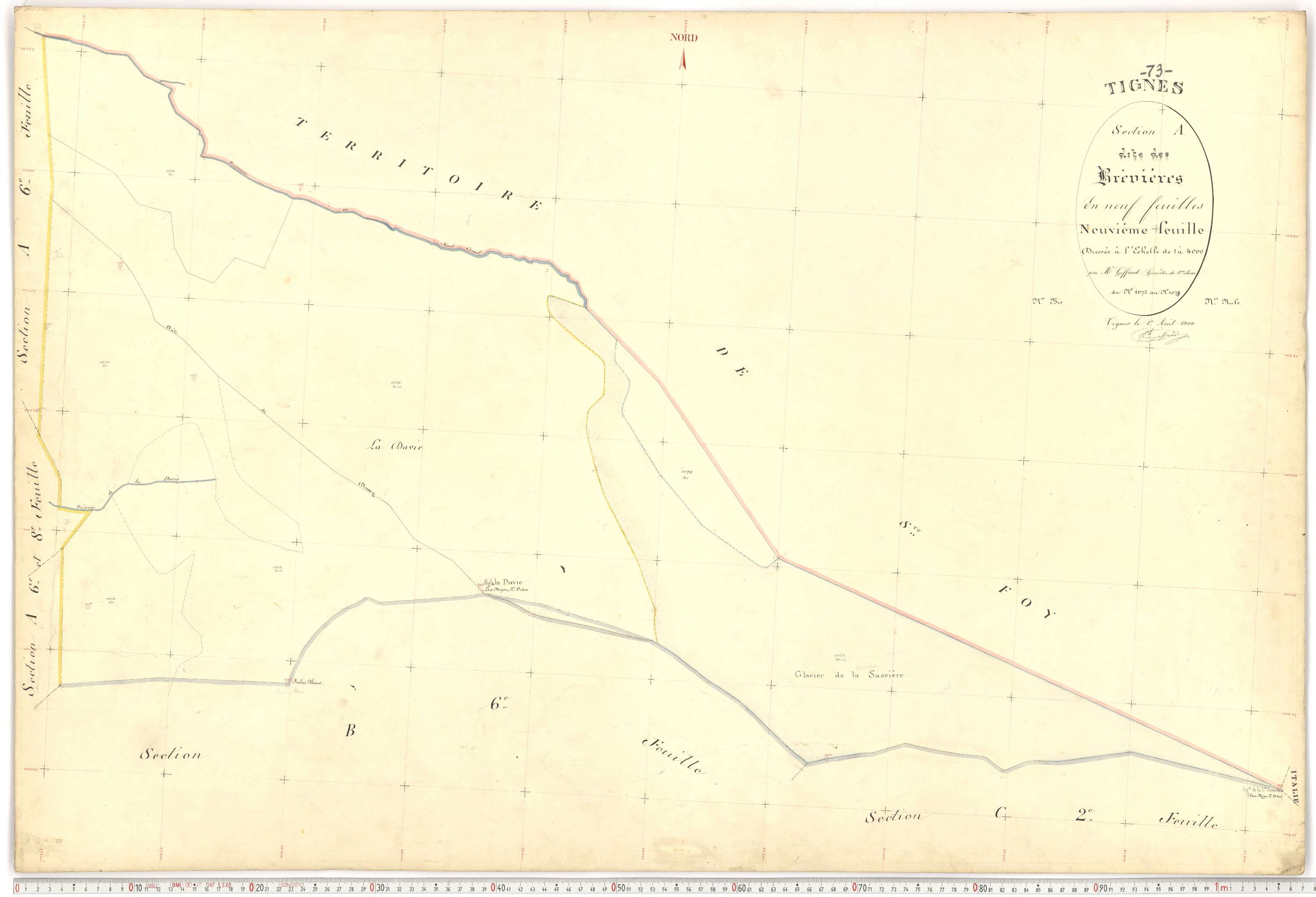 Tignes - Plans cadastraux du premier cadastre français.