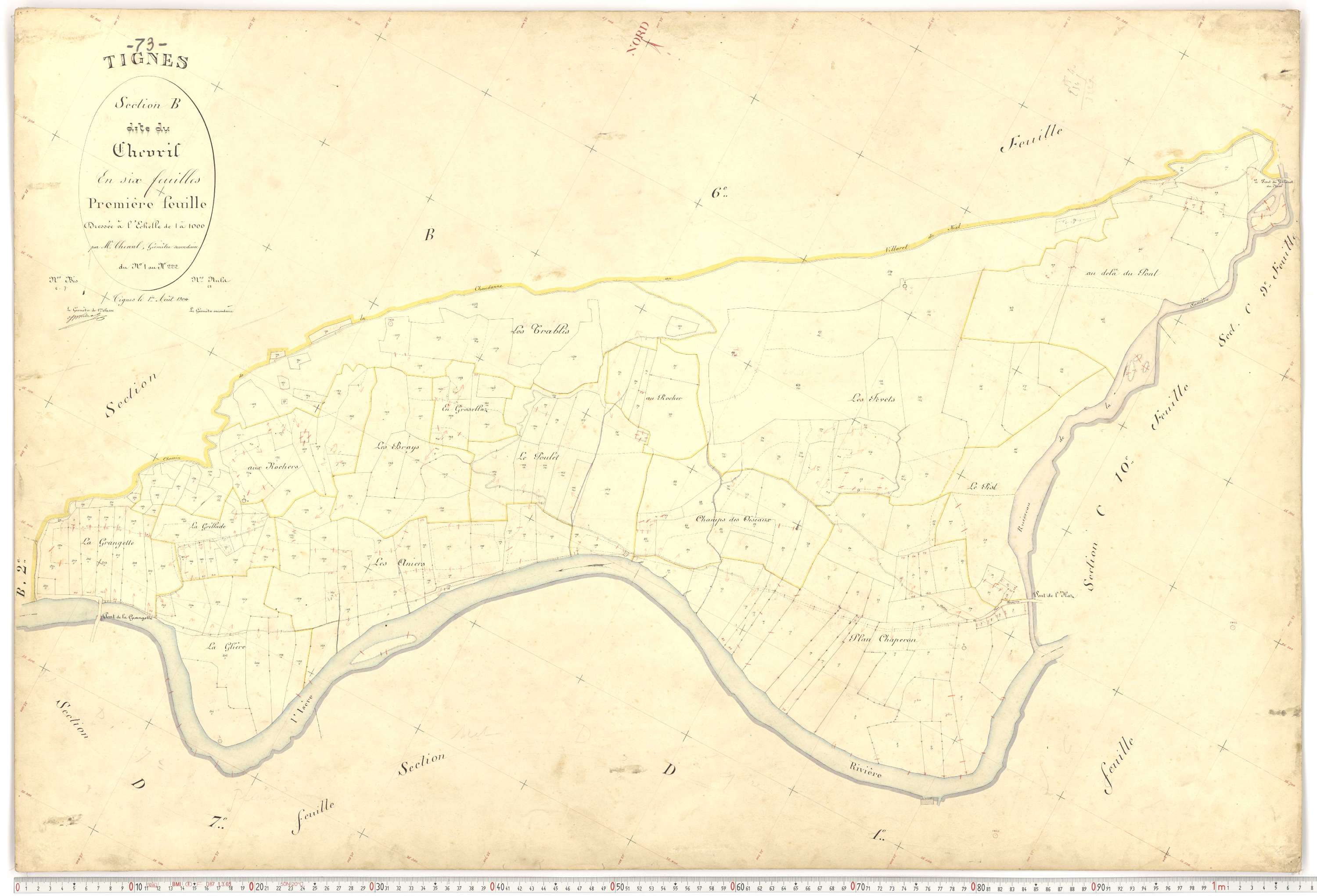 Tignes - Plans cadastraux du premier cadastre français.
