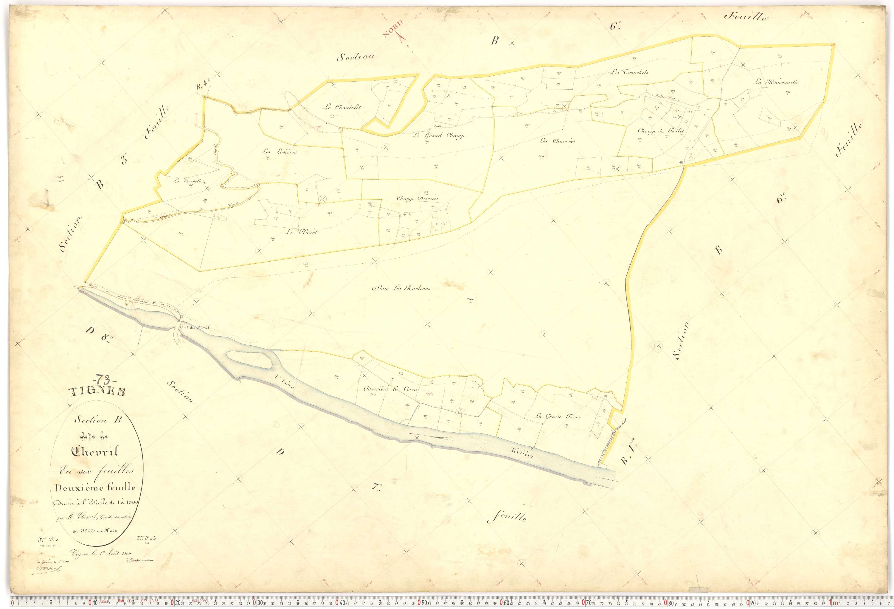 Tignes - Plans cadastraux du premier cadastre français.